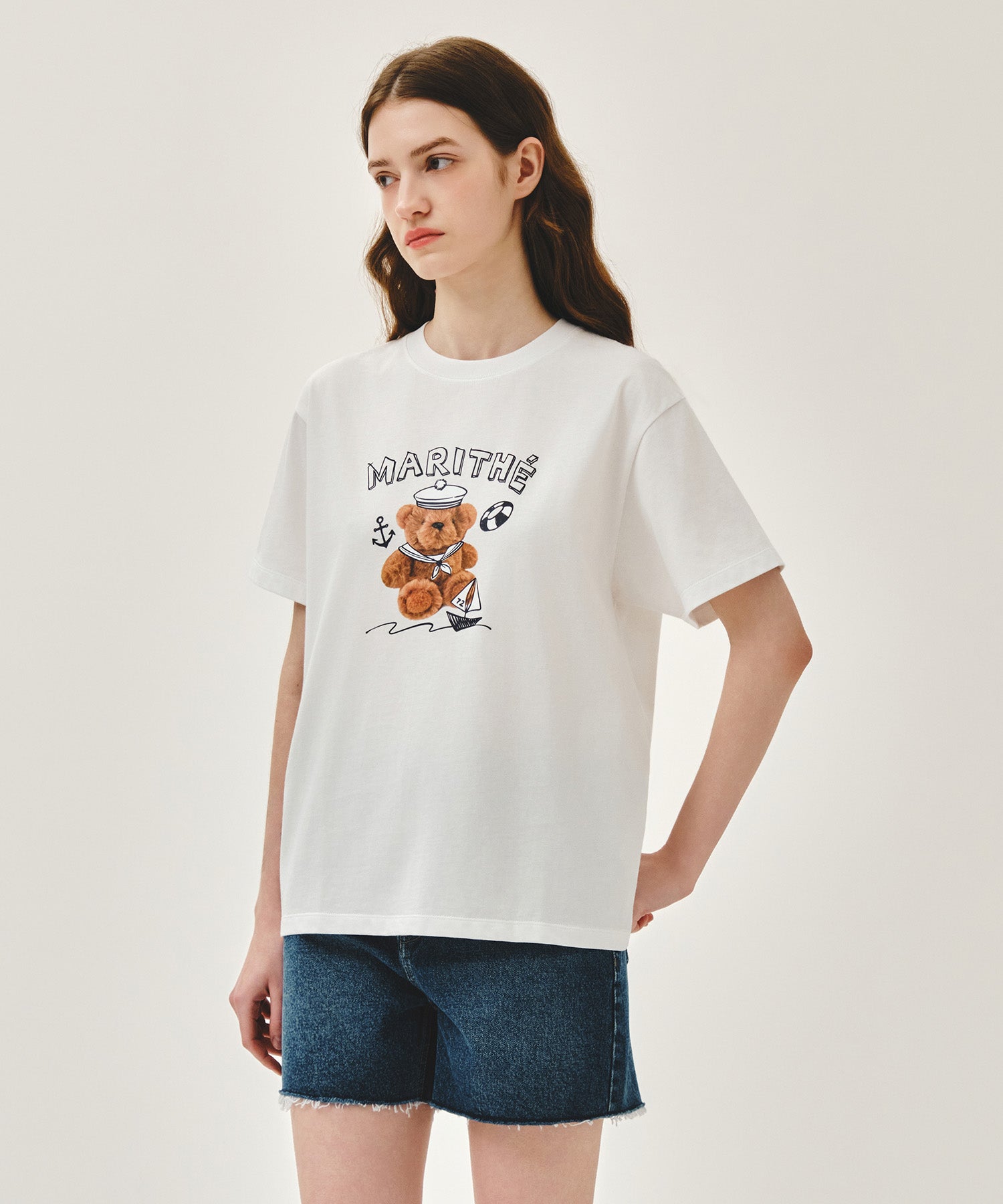 Marithe & Francois Girbaud - Marine Drawing Doodle Graphic Tee (White) product image 2 | TRAB K-Fashion Australia