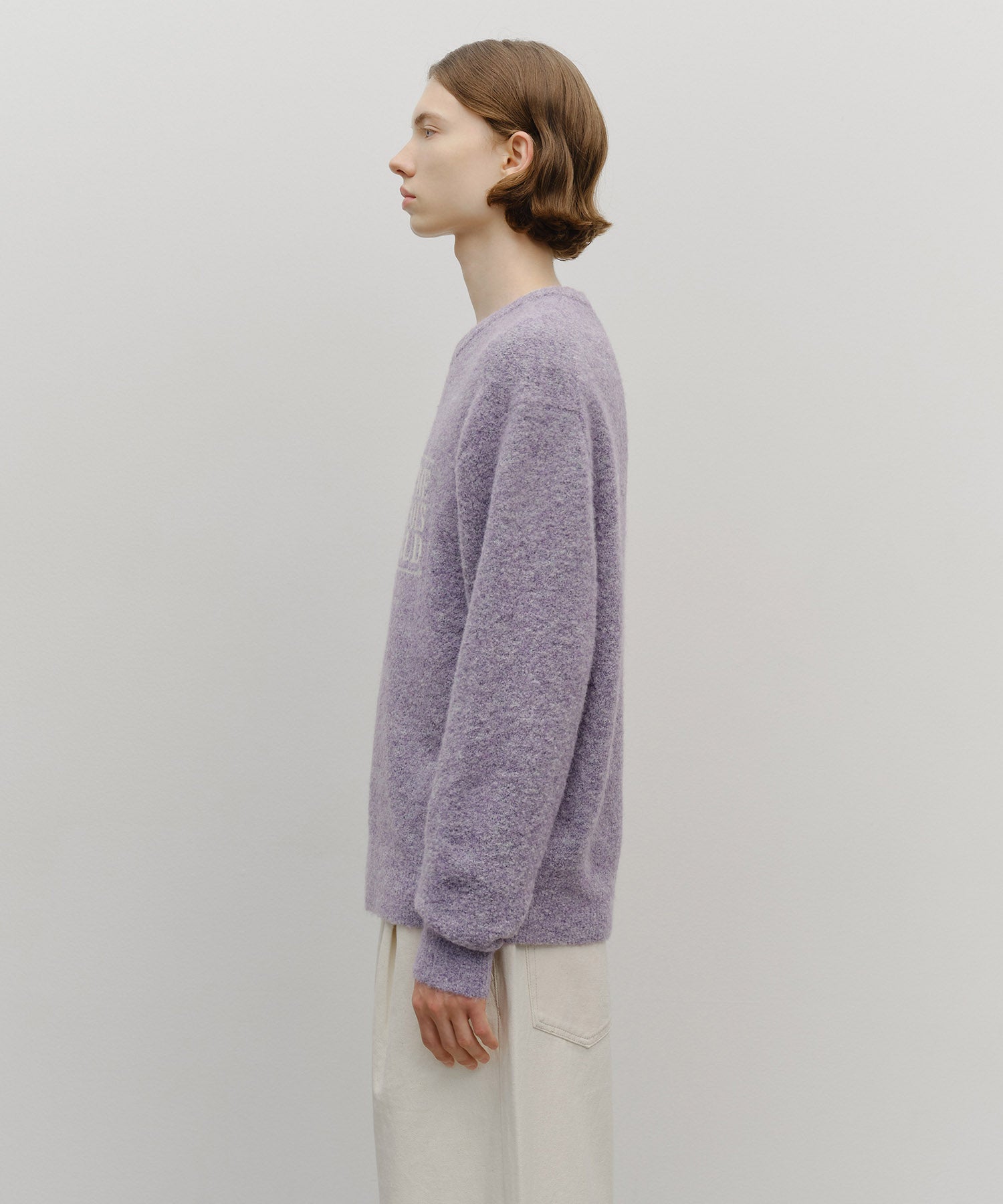 Marithe & Francois Girbaud - Boucle Classic Logo Knit Pullover (Light Purple) product image 2 | TRAB K-Fashion Australia