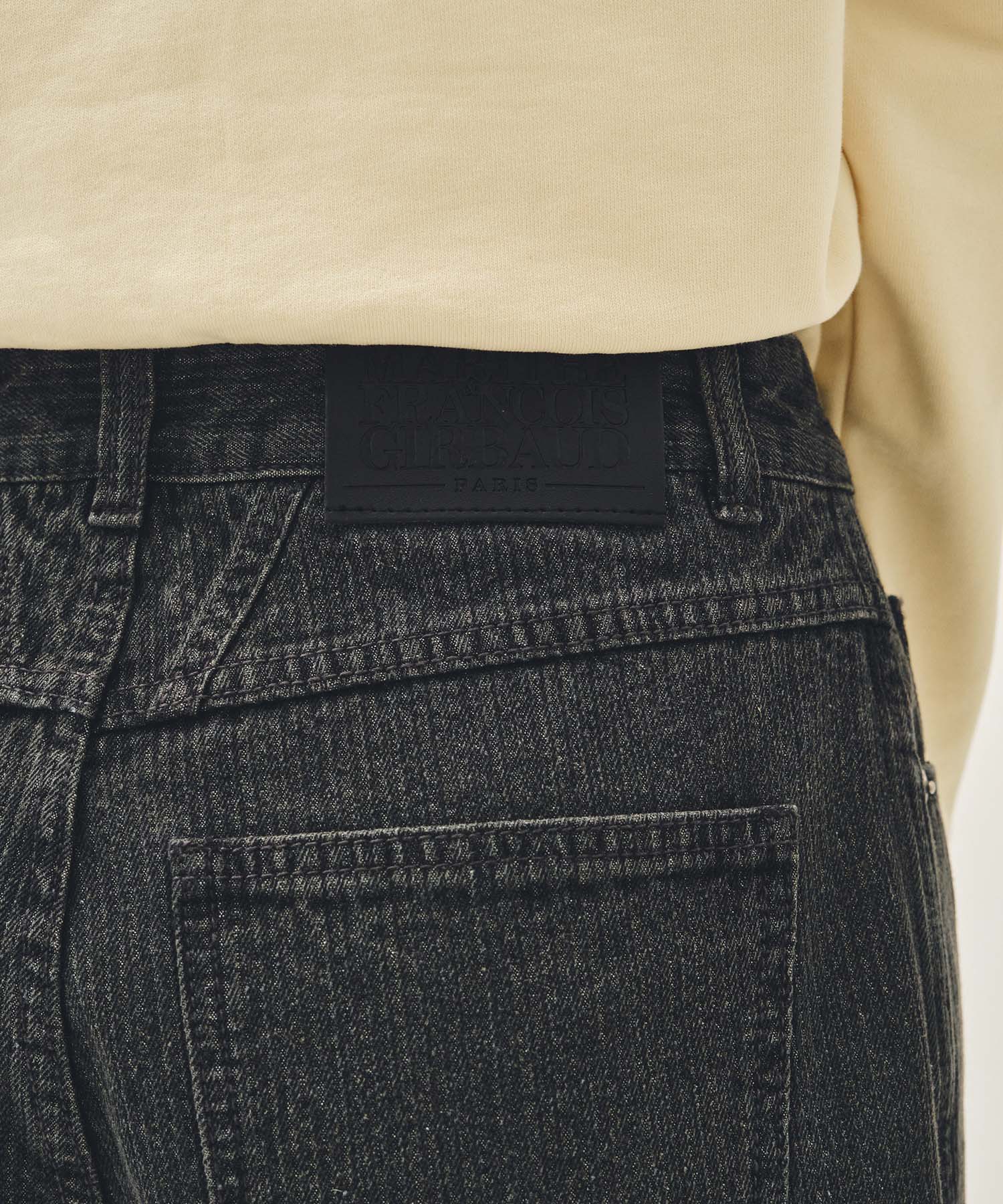 Marithe & Francois Girbaud - High Straight Stripe Denim Pants (Black) product image 2 | TRAB K-Fashion Australia