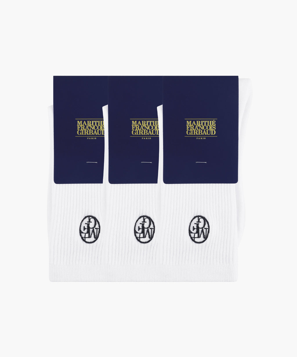 Marithe & Francois Girbaud - Circle Logo Socks 3pack (White) product image 2 | TRAB K-Fashion Australia