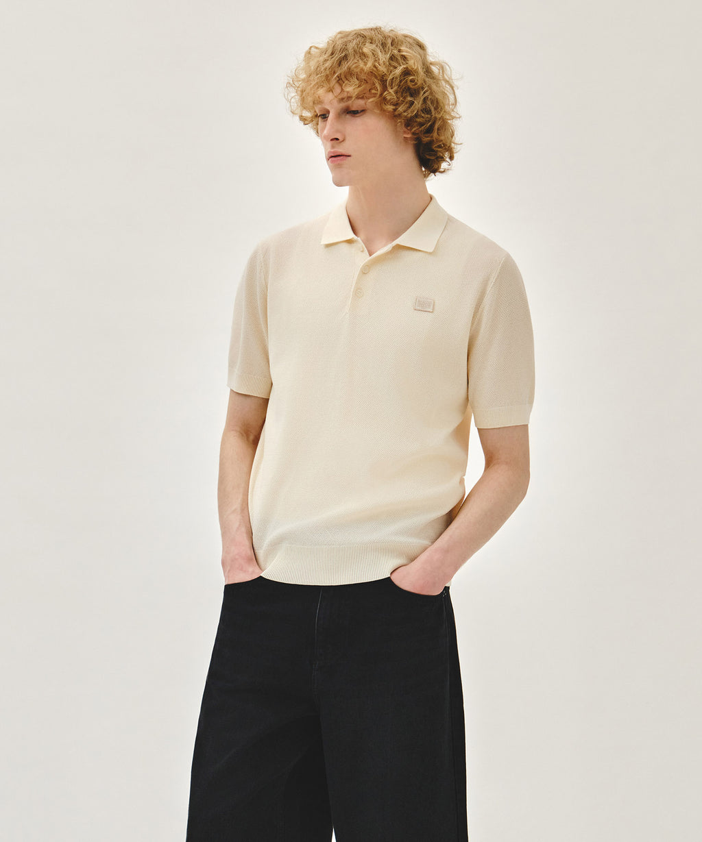 Marithe & Francois Girbaud - Cool Touch Collar Half Knit (Light Beige) product image 2 | TRAB K-Fashion Australia