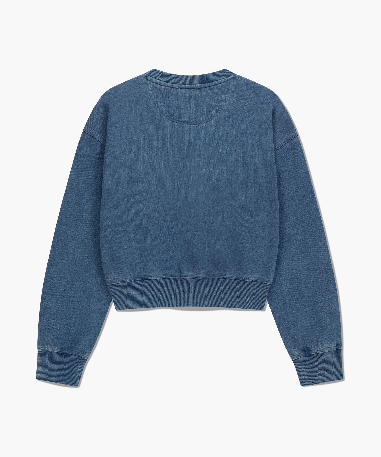 Marithe & Francois Girbaud - Classic Logo Garment Dyed Crop Sweatshirt (Blue) product image 2 | TRAB K-Fashion Australia