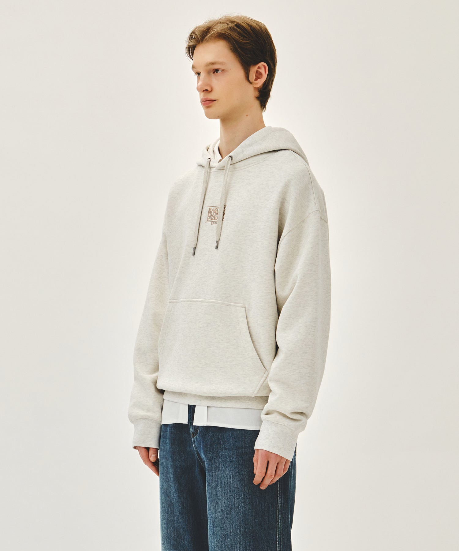 Marithe & Francois Girbaud - Small Classic Logo Hoodie (Oatmeal) product image 2 | TRAB K-Fashion Australia