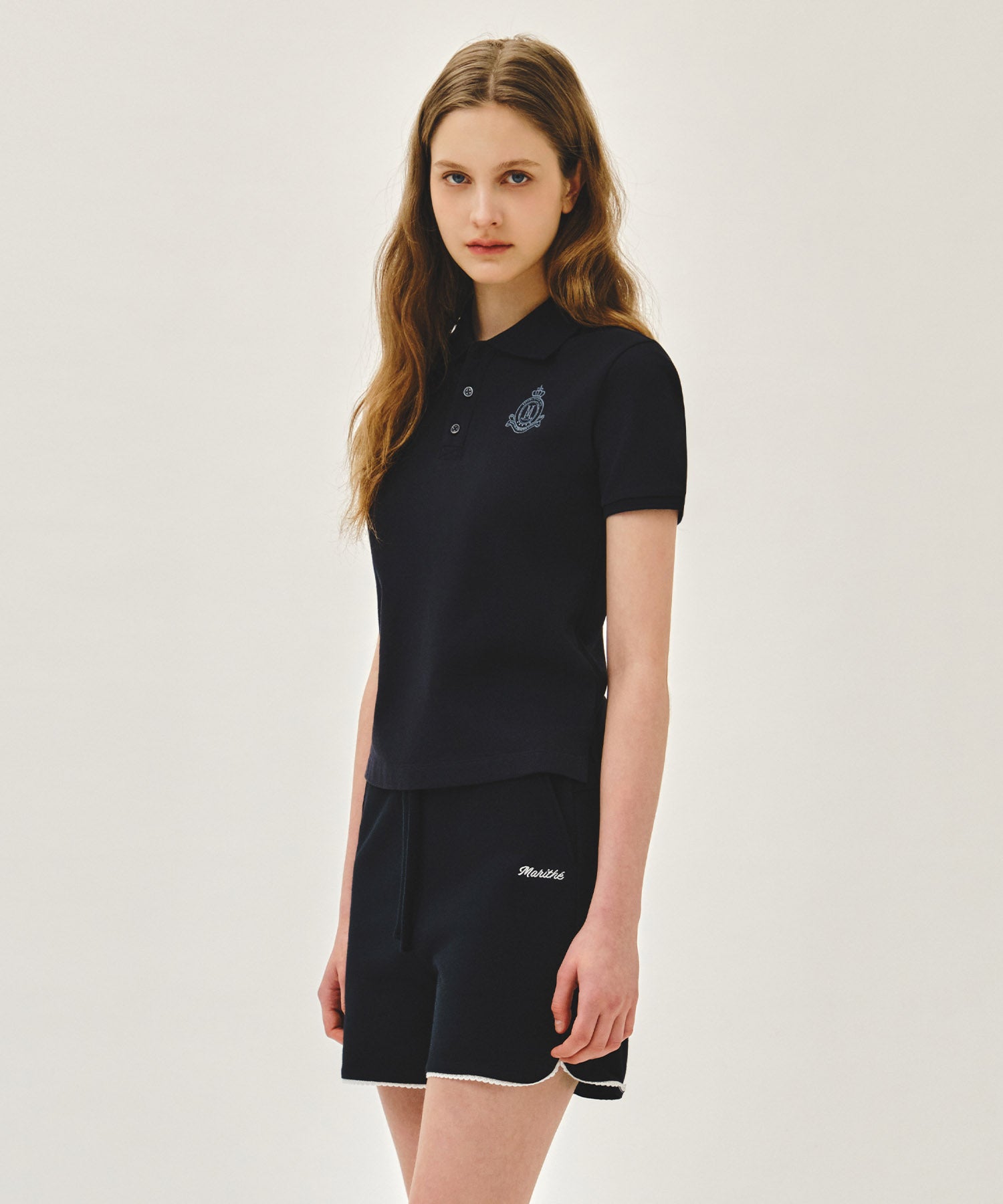 Marithe & Francois Girbaud - Emblem Pk Collar Tee (Navy) product image 2 | TRAB K-Fashion Australia