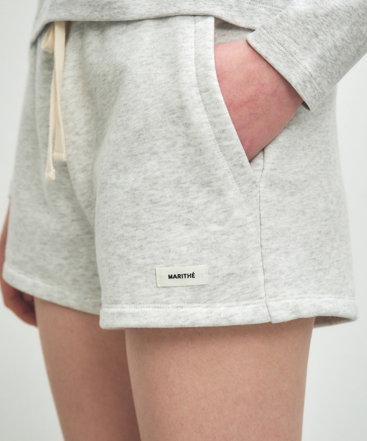 Marithe & Francois Girbaud - Basic Sweat Shorts (Light Heather Gray) product image 2 | TRAB K-Fashion Australia