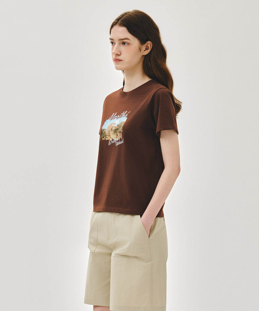 Marithe & Francois Girbaud - Aerocool Resort Graphic Tee (Brown) product image 2 | TRAB K-Fashion Australia