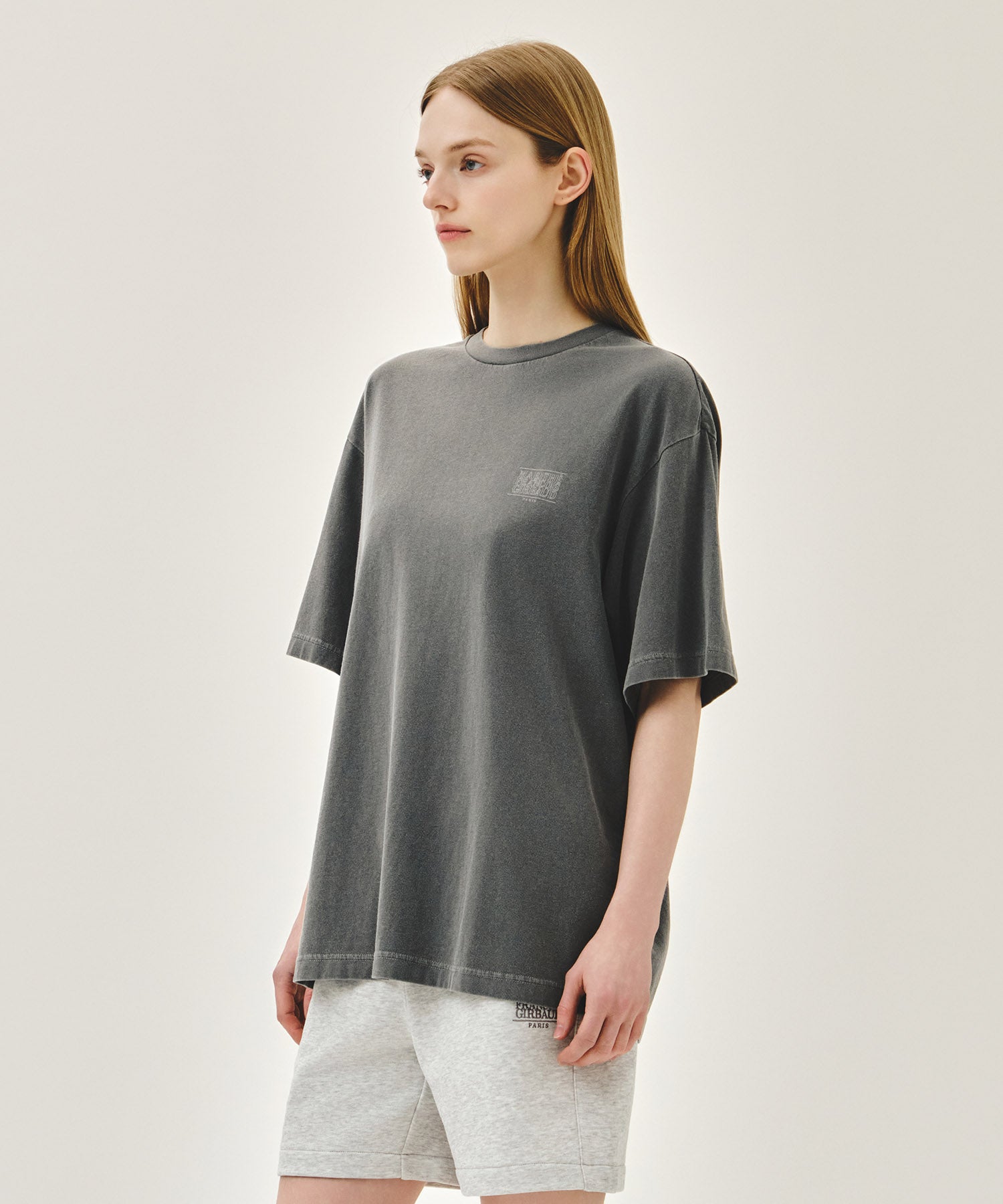 Marithe & Francois Girbaud - Outline Classic Logo Dyeing Oversized Tee (Charcoal) product image 2 | TRAB K-Fashion Australia