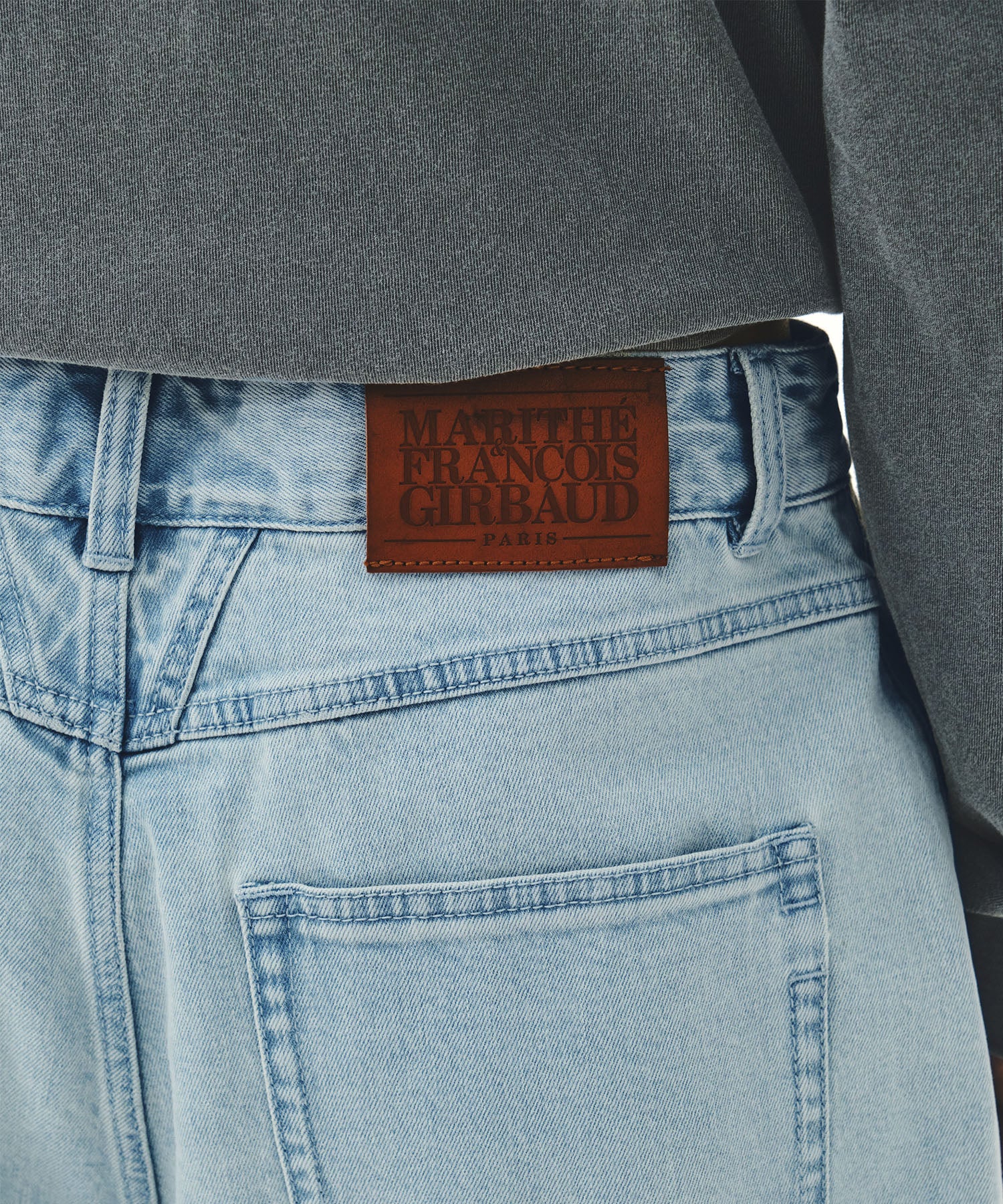 Marithe & Francois Girbaud - New M Low-waist Tuck Wide Denim Pants (Light Blue) product image 2 | TRAB K-Fashion Australia