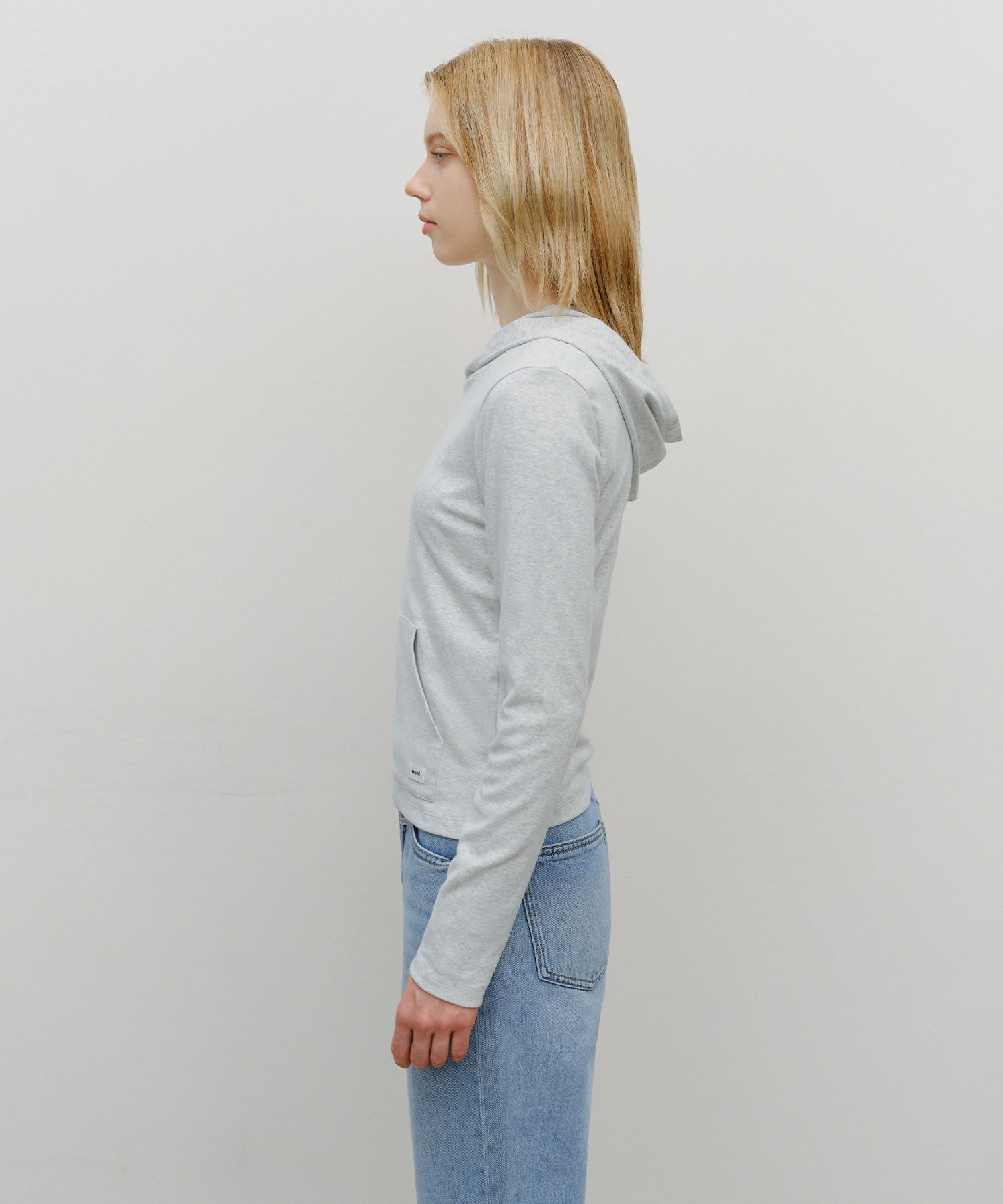 Marithe & Francois Girbaud - Basic Hoodie Long Sleeve (Light Heather Gray) product image 2 | TRAB K-Fashion Australia