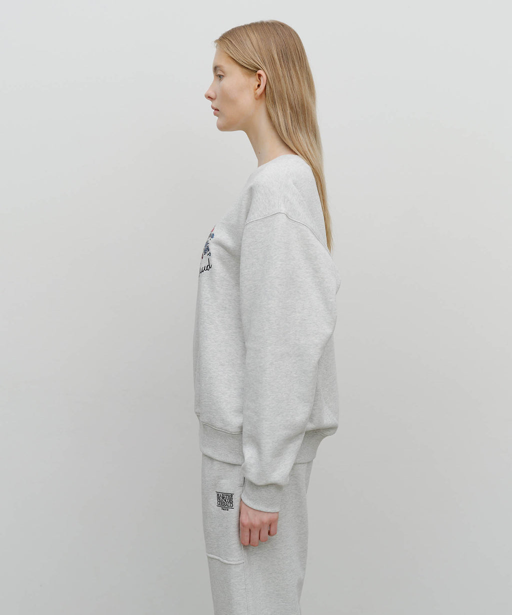 Marithe & Francois Girbaud - Bouquet Graphic Sweatshirt (Light Heather Gray) product image 2 | TRAB K-Fashion Australia