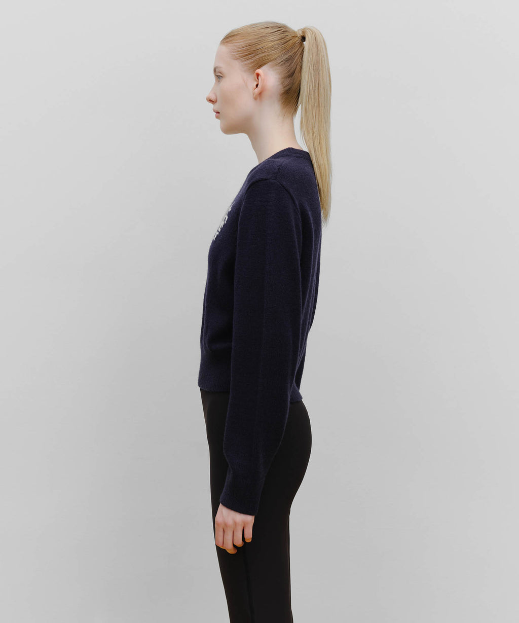 Marithe & Francois Girbaud - Marithe Sport W M+fg Logo Crop Pullover (Navy) product image 2 | TRAB K-Fashion Australia