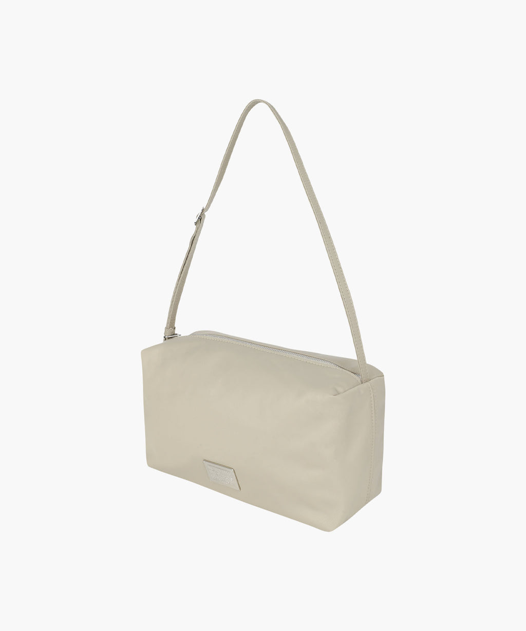 Marithe & Francois Girbaud - Classic Logo Nylon Box Bag (Beige) product image 2 | TRAB K-Fashion Australia