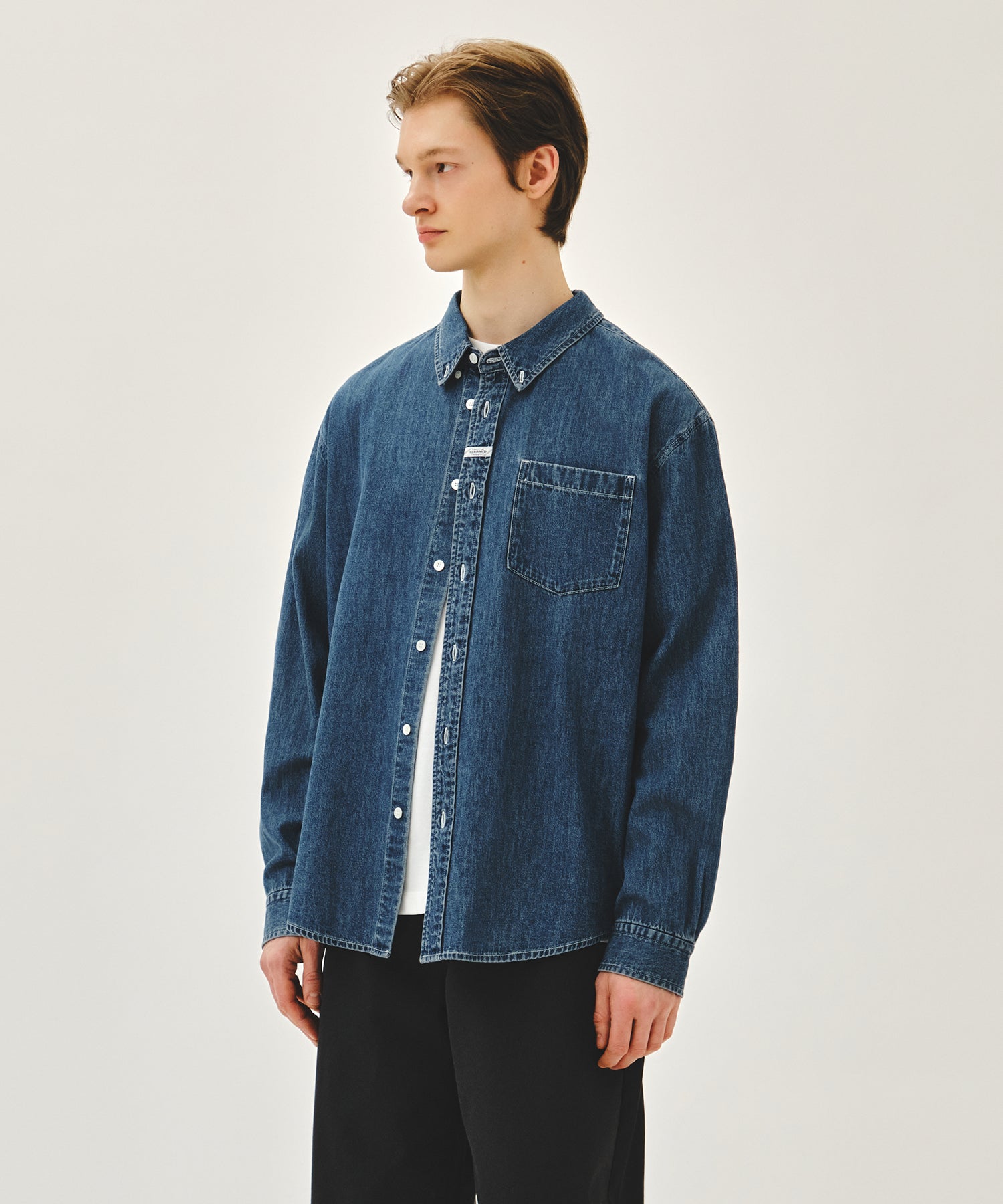 Marithe & Francois Girbaud - Uni Basic Denim Shirt (Blue) product image 2 | TRAB K-Fashion Australia