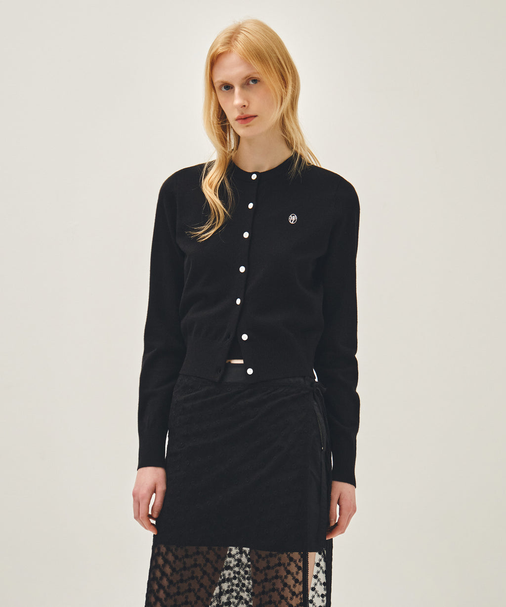 Marithe & Francois Girbaud - Basic Knit Cardigan Setup (Black) product image 2 | TRAB K-Fashion Australia