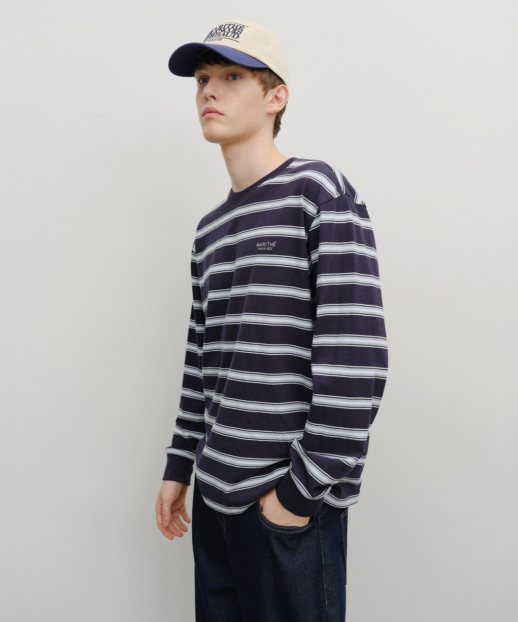 Marithe & Francois Girbaud - Multi Color Stripe Long Sleeve (Navy) product image 2 | TRAB K-Fashion Australia