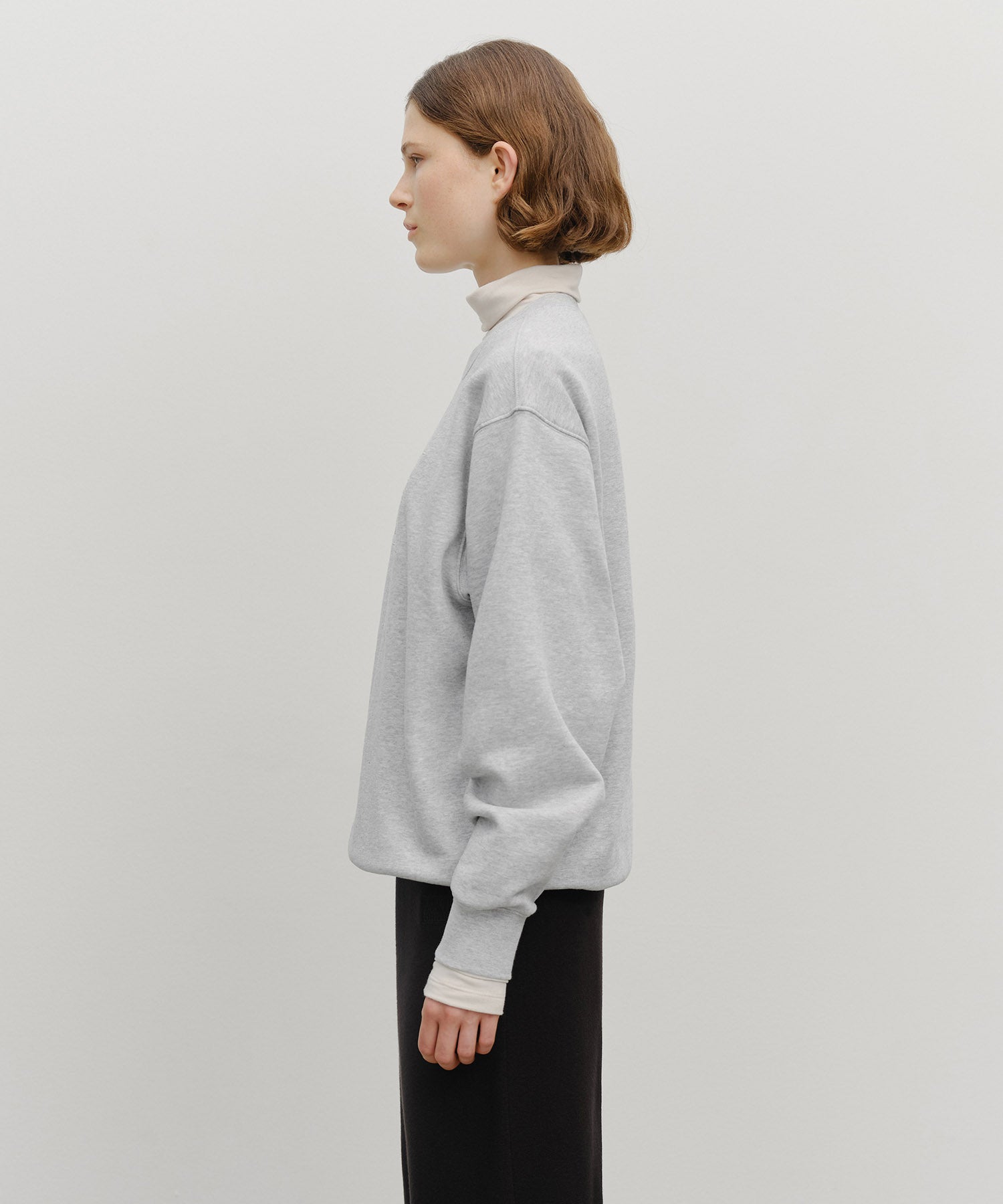 Marithe & Francois Girbaud - Classic Logo Embroidery Sweatshirt (brushed) (Heather Gray) product image 2 | TRAB K-Fashion Australia