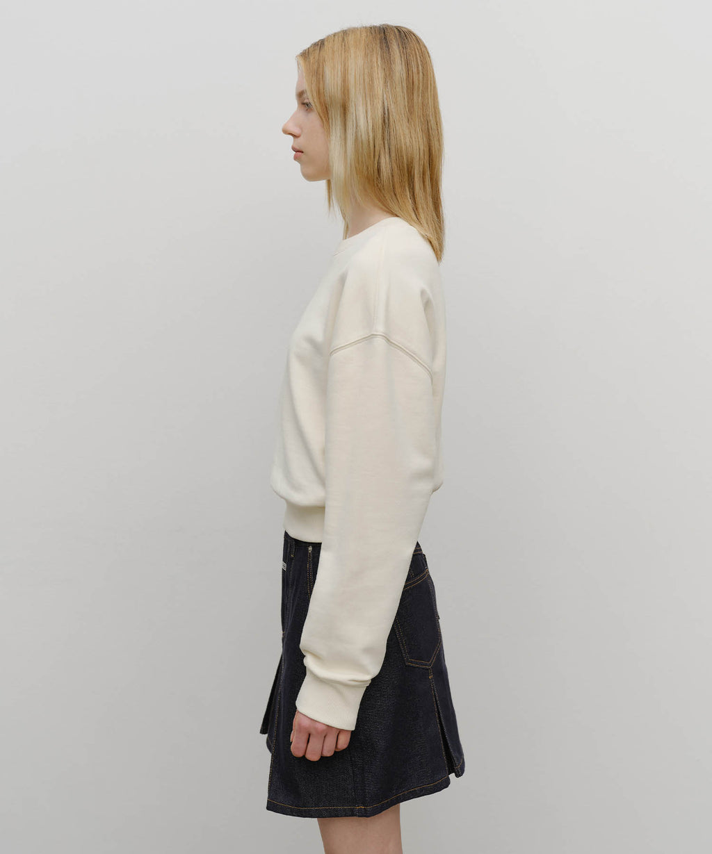 Marithe & Francois Girbaud - Marithe Love Graphic Crop Sweatshirt (Ivory) product image 2 | TRAB K-Fashion Australia