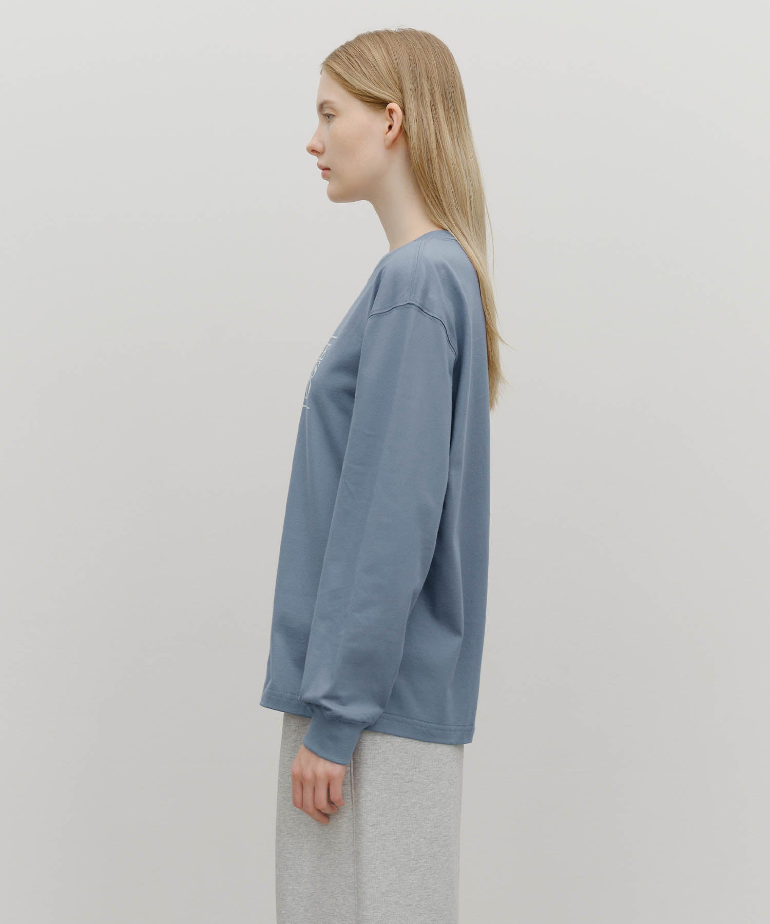 Marithe & Francois Girbaud - Classic Logo Long Sleeve (Ash Blue) product image 2 | TRAB K-Fashion Australia