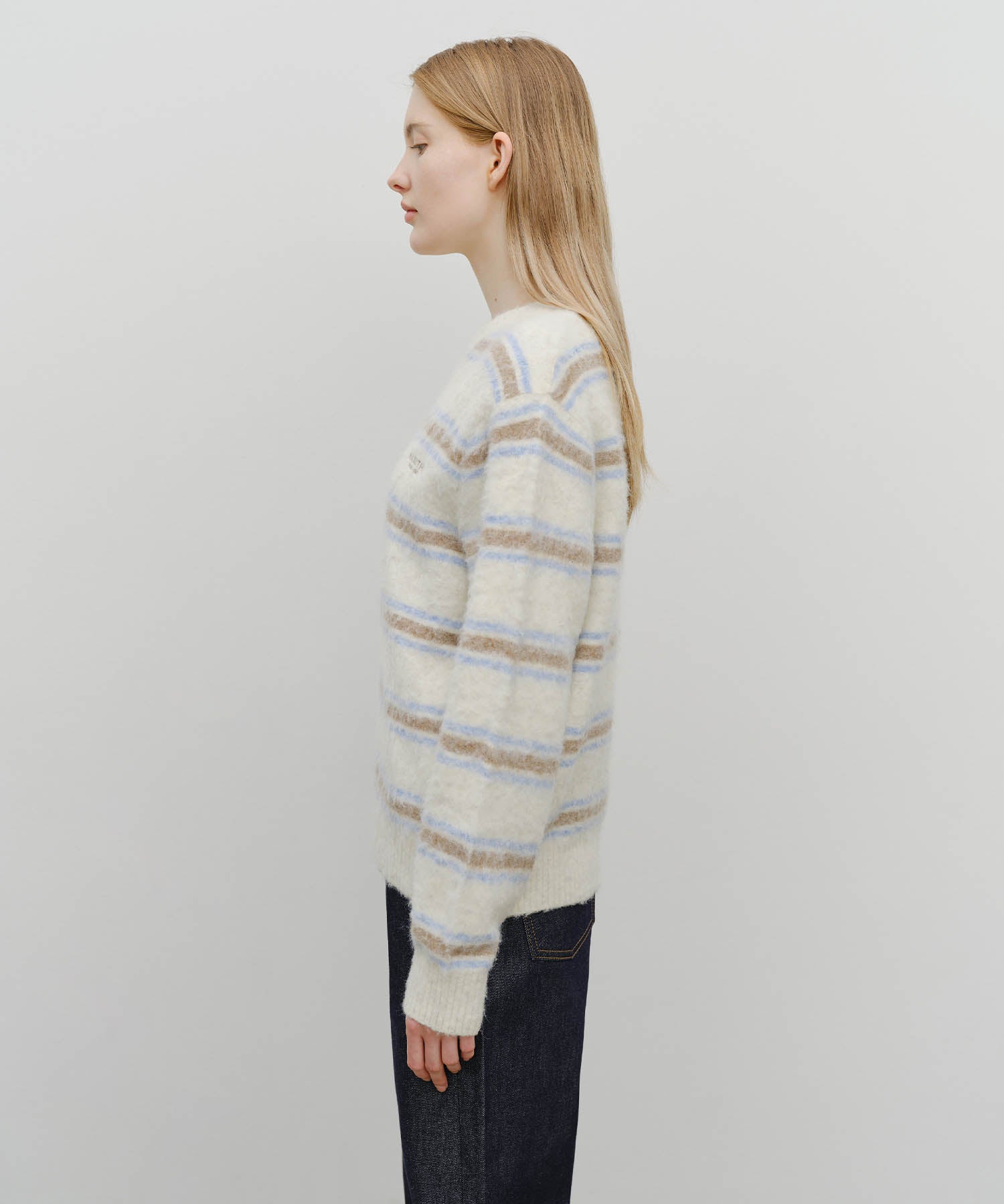 Marithe & Francois Girbaud - Multi Stripe Knit Pullover (Ivory) product image 2 | TRAB K-Fashion Australia