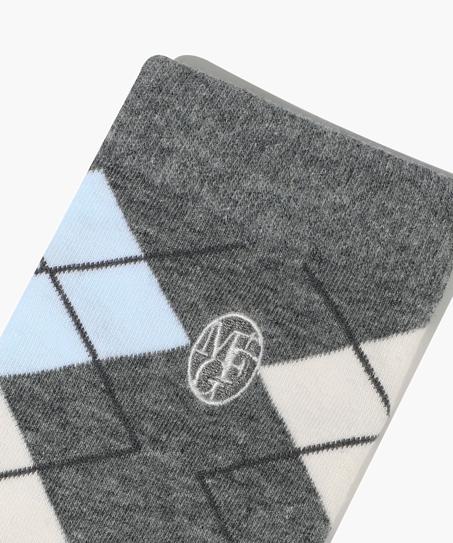 Marithe & Francois Girbaud - Circle Logo Argyle Socks (Heather Gray) product image 2 | TRAB K-Fashion Australia