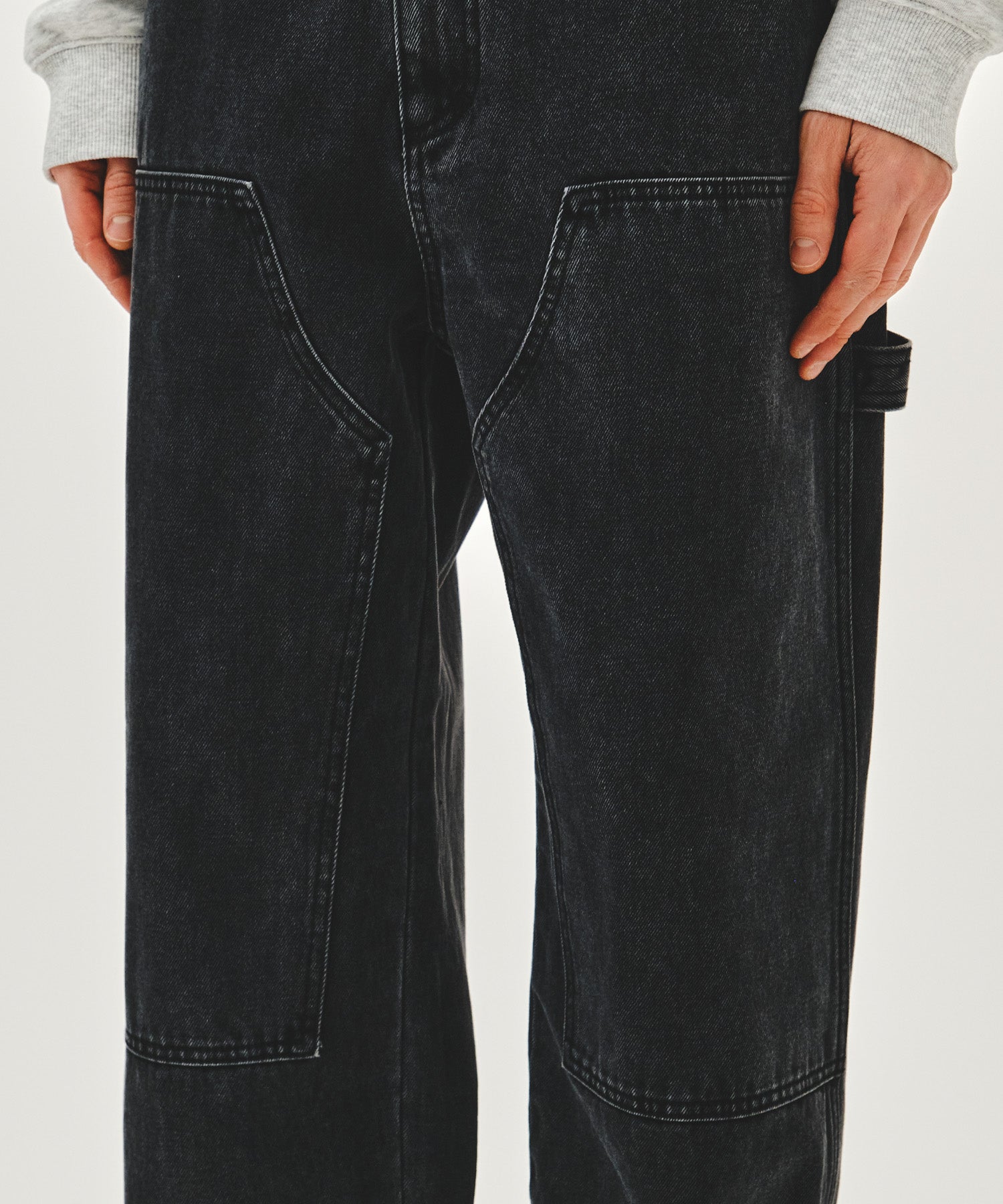 Marithe & Francois Girbaud - Double Knee Denim Pants (Black) product image 2 | TRAB K-Fashion Australia