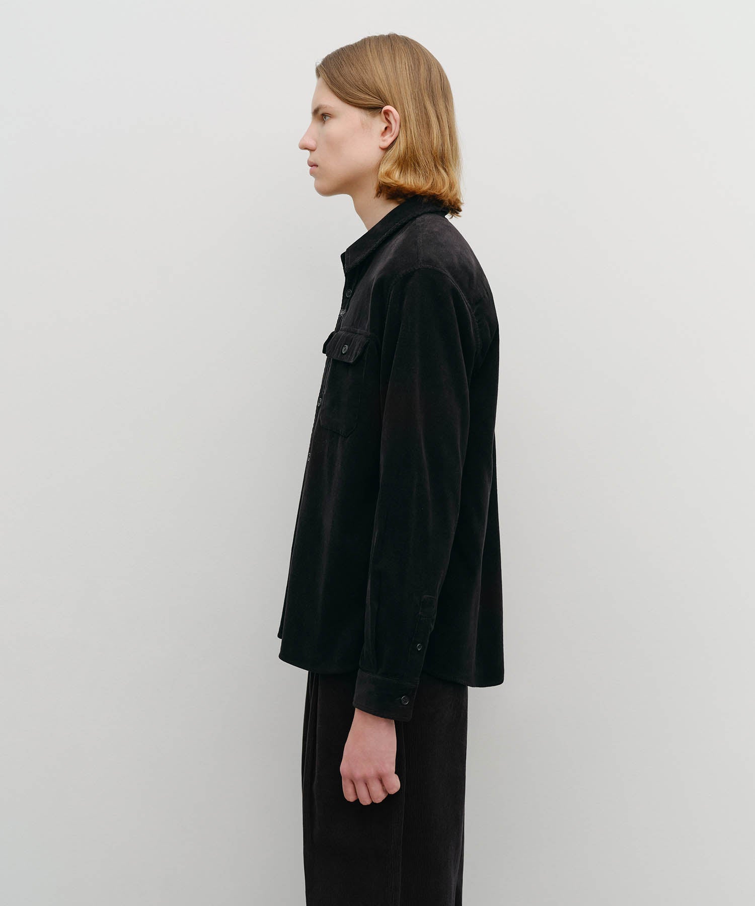 Marithe & Francois Girbaud - Classic Corduroy Shirt (Black) product image 2 | TRAB K-Fashion Australia