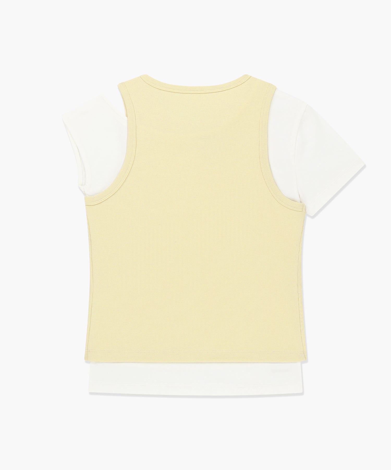 Marithe & Francois Girbaud - Small Classic Logo One Shoulder Layered Tee (Ivory) product image 2 | TRAB K-Fashion Australia