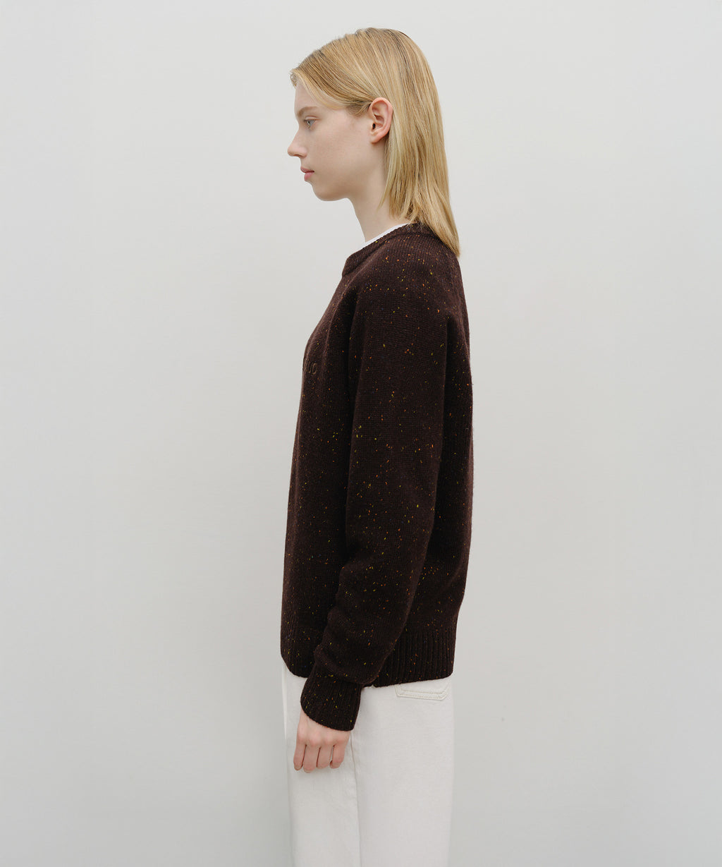 Marithe & Francois Girbaud - Lettering Logo Knit Pullover (Brown) product image 2 | TRAB K-Fashion Australia