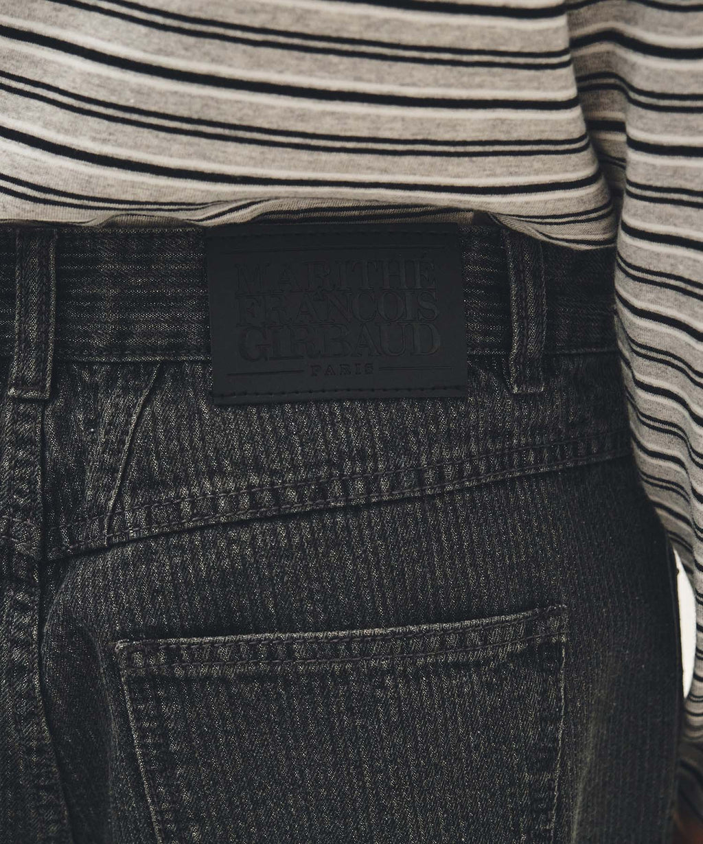 Marithe & Francois Girbaud - High Straight Stripe Denim Pants (Black) product image 2 | TRAB K-Fashion Australia