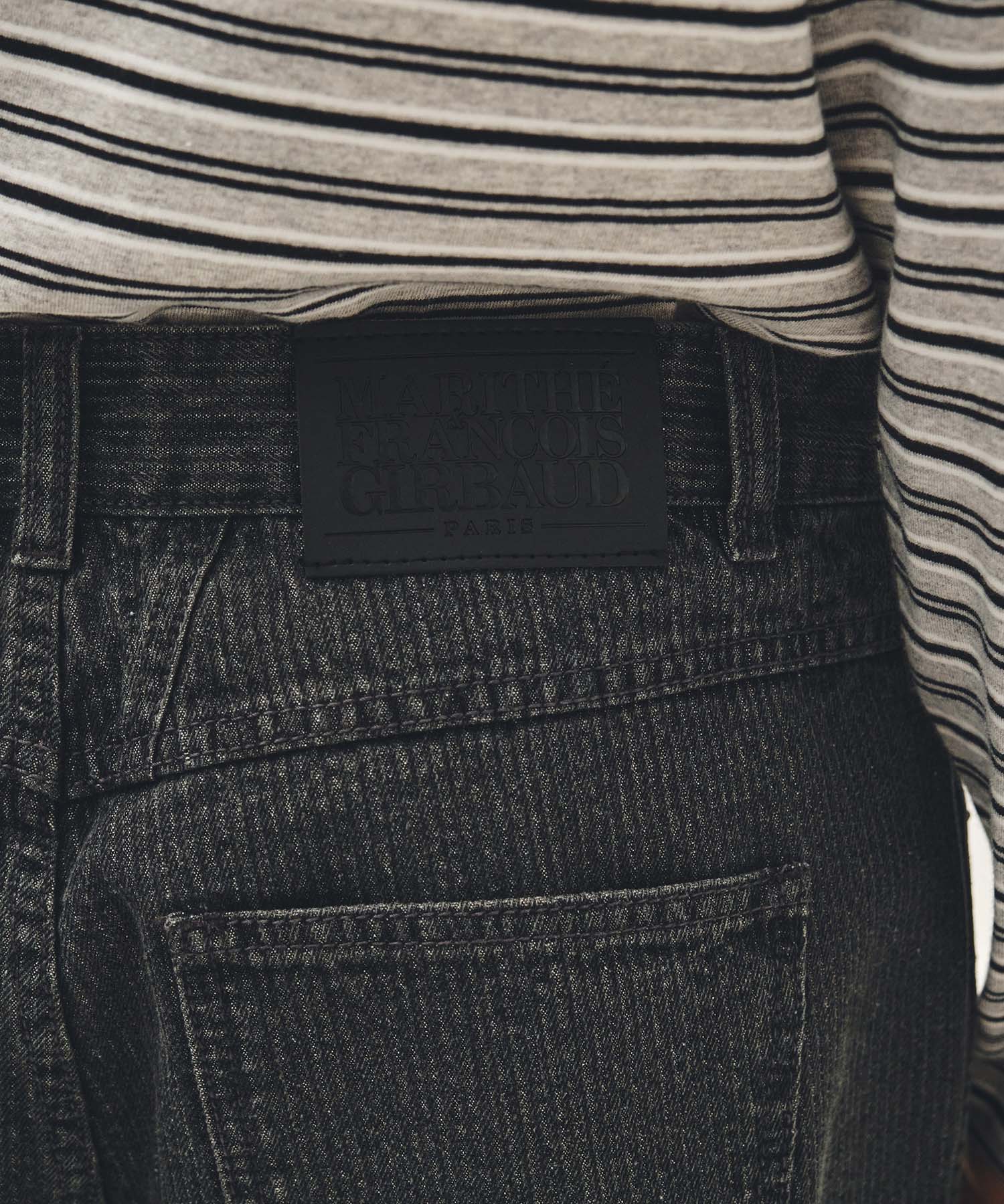 Marithe & Francois Girbaud - High Straight Stripe Denim Pants (Black) product image 2 | TRAB K-Fashion Australia