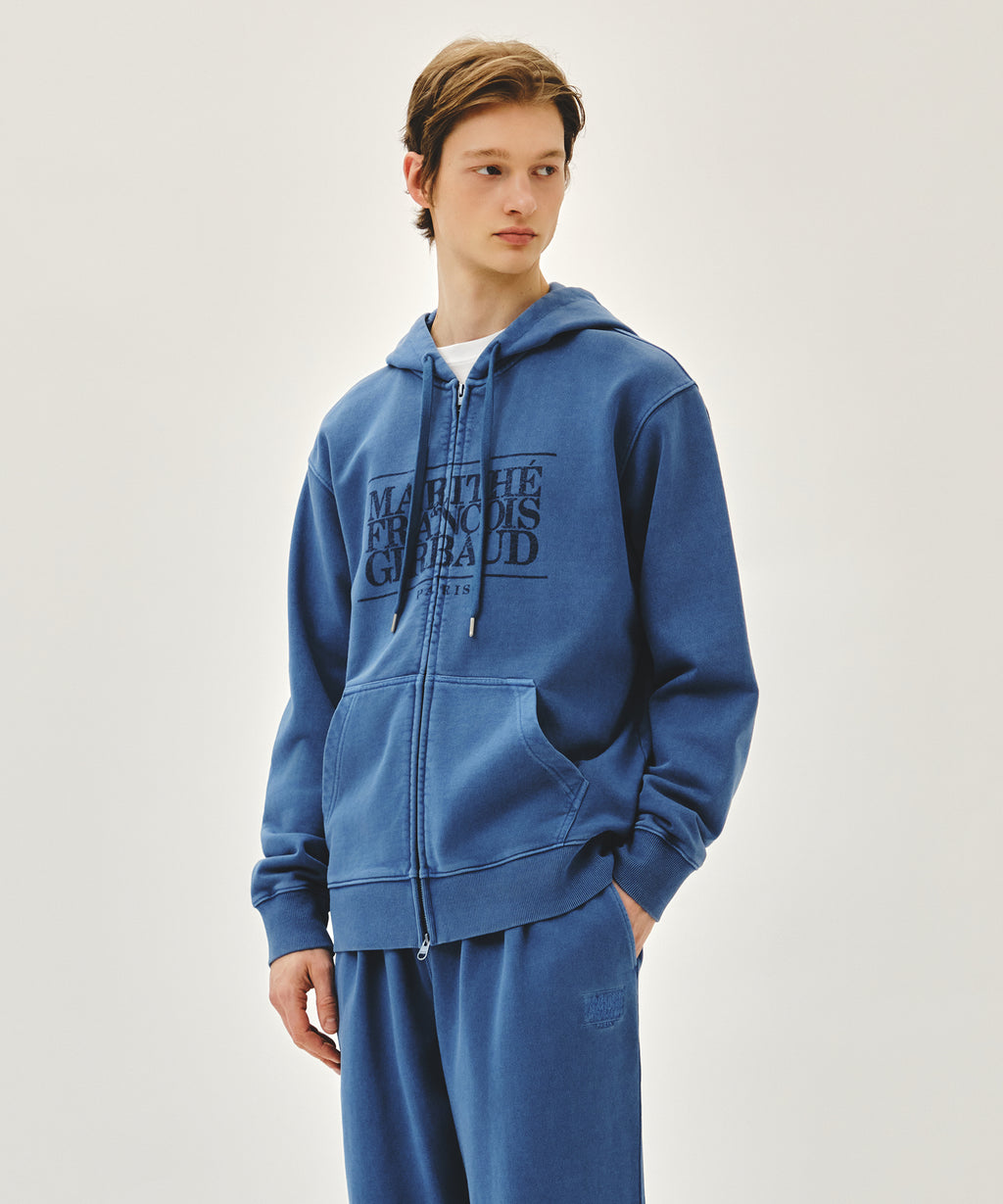 Marithe & Francois Girbaud - Classic Logo Dyeing Hoodie Zipup (Blue) product image 2 | TRAB K-Fashion Australia