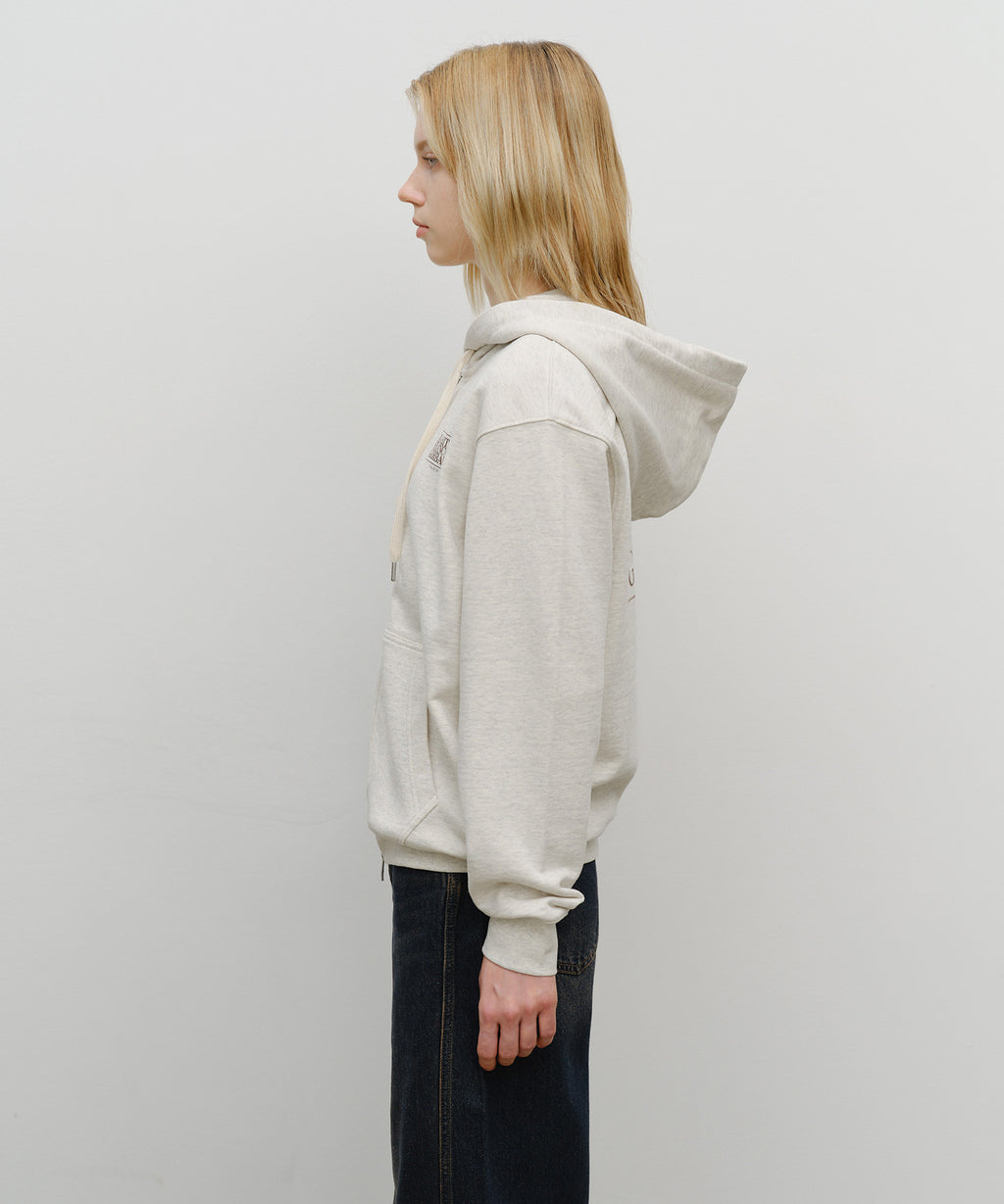 Marithe & Francois Girbaud - Classic Logo Hoodie Zipup (Oatmeal) product image 2 | TRAB K-Fashion Australia