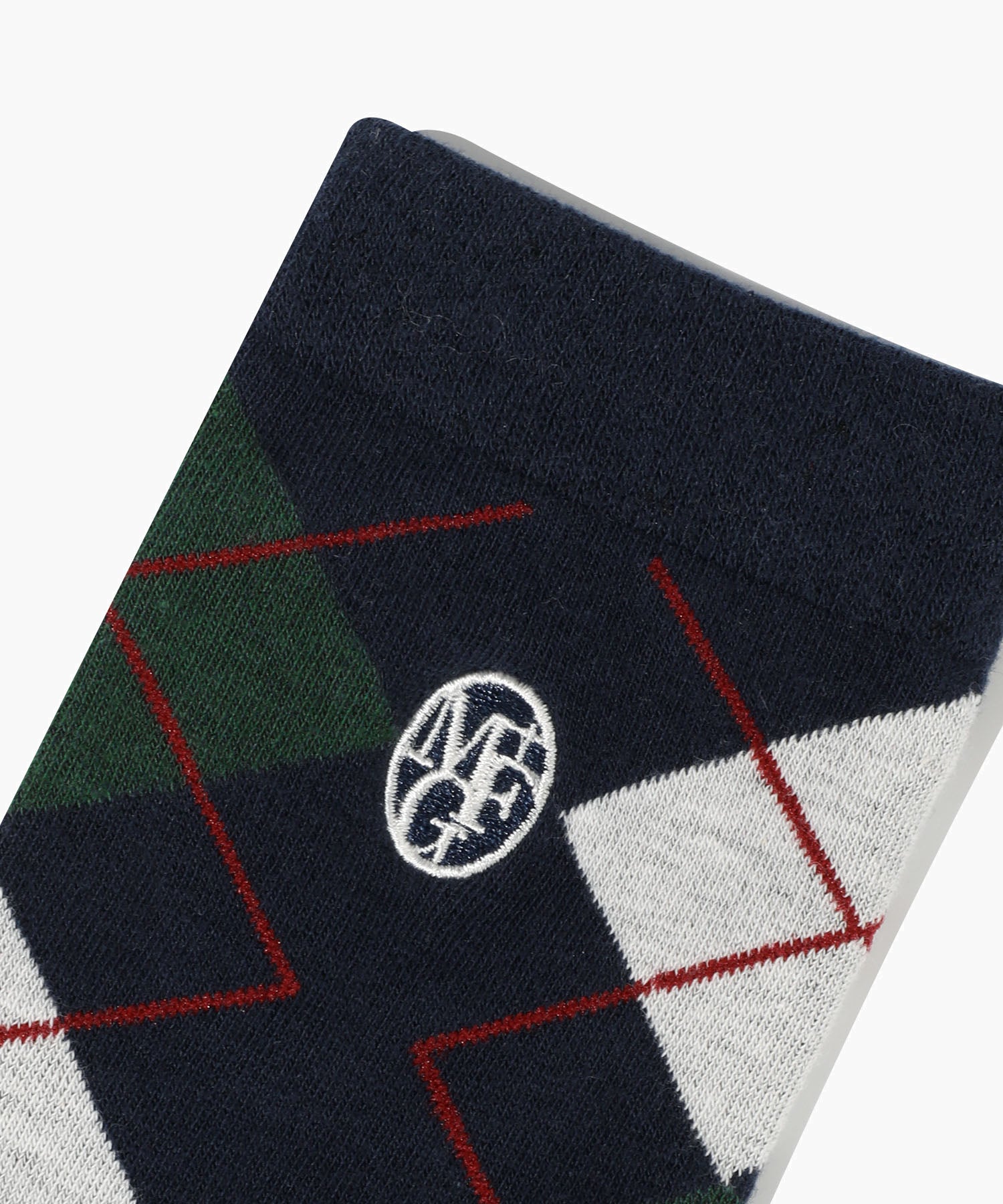 Marithe & Francois Girbaud - Circle Logo Argyle Socks (Navy) product image 2 | TRAB K-Fashion Australia