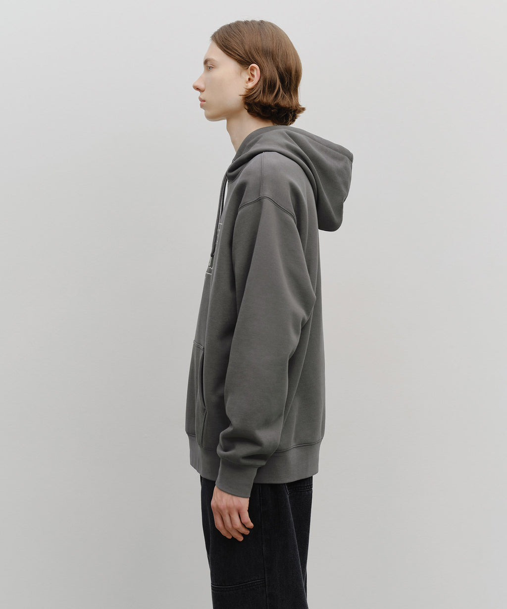 Marithe & Francois Girbaud - Classic Logo Embroidery Hoodie (brushed) (Charcoal) product image 5 | TRAB K-Fashion Australia
