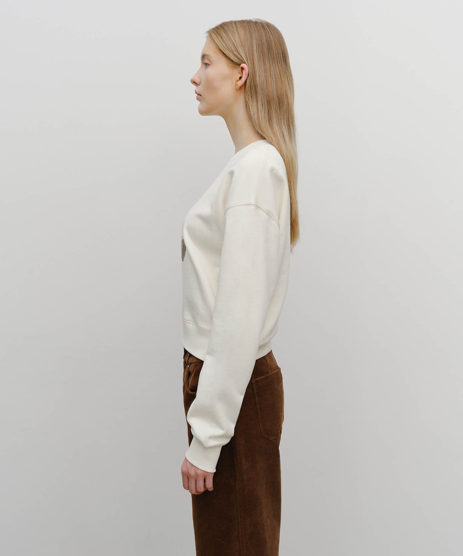 Marithe & Francois Girbaud - Doodle Bear Crop Sweatshirt (Ivory) product image 2 | TRAB K-Fashion Australia