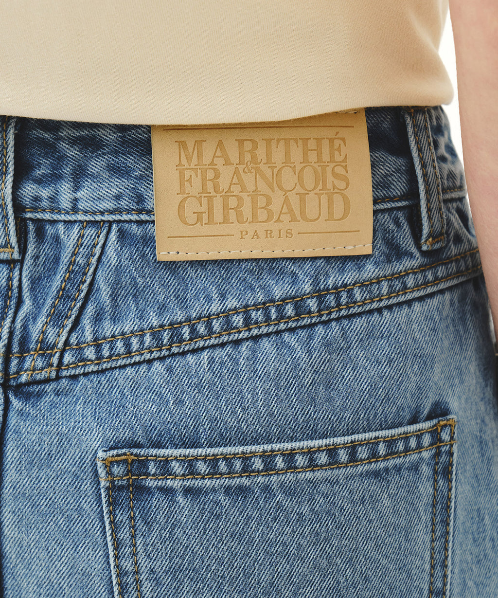 Marithe & Francois Girbaud - Raw Edge Denim Mini Skirt (Light Blue) product image 2 | TRAB K-Fashion Australia
