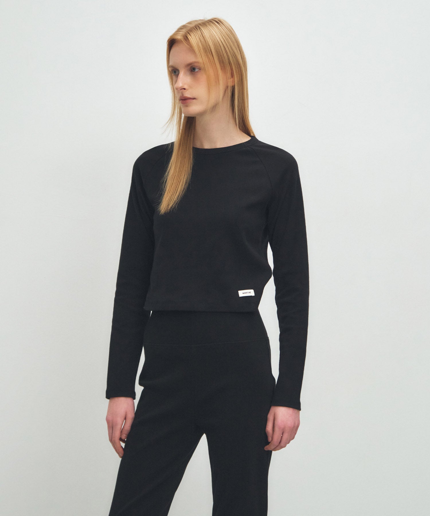 Marithe & Francois Girbaud - Basic Crop Long Sleeve (Black) product image 2 | TRAB K-Fashion Australia