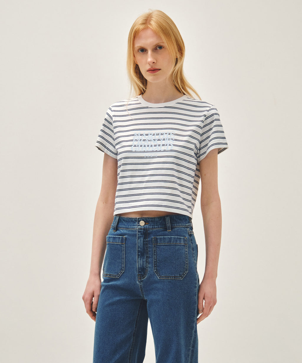 Marithe & Francois Girbaud - Classic Logo Crop Tee (Dark Navy) product image 2 | TRAB K-Fashion Australia