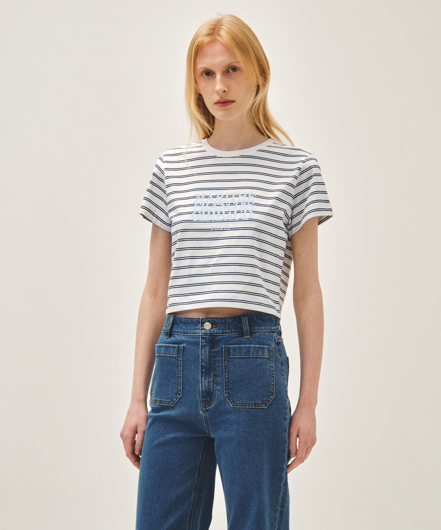 Marithe & Francois Girbaud - Classic Logo Crop Tee (Dark Navy) product image 2 | TRAB K-Fashion Australia
