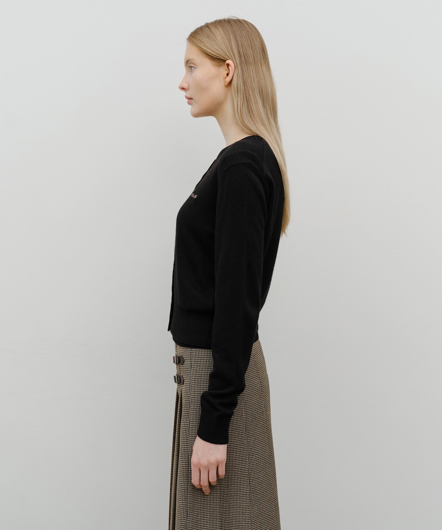 Marithe & Francois Girbaud - Half Knit Round Neck Cardigan Set Up (Black) product image 2 | TRAB K-Fashion Australia