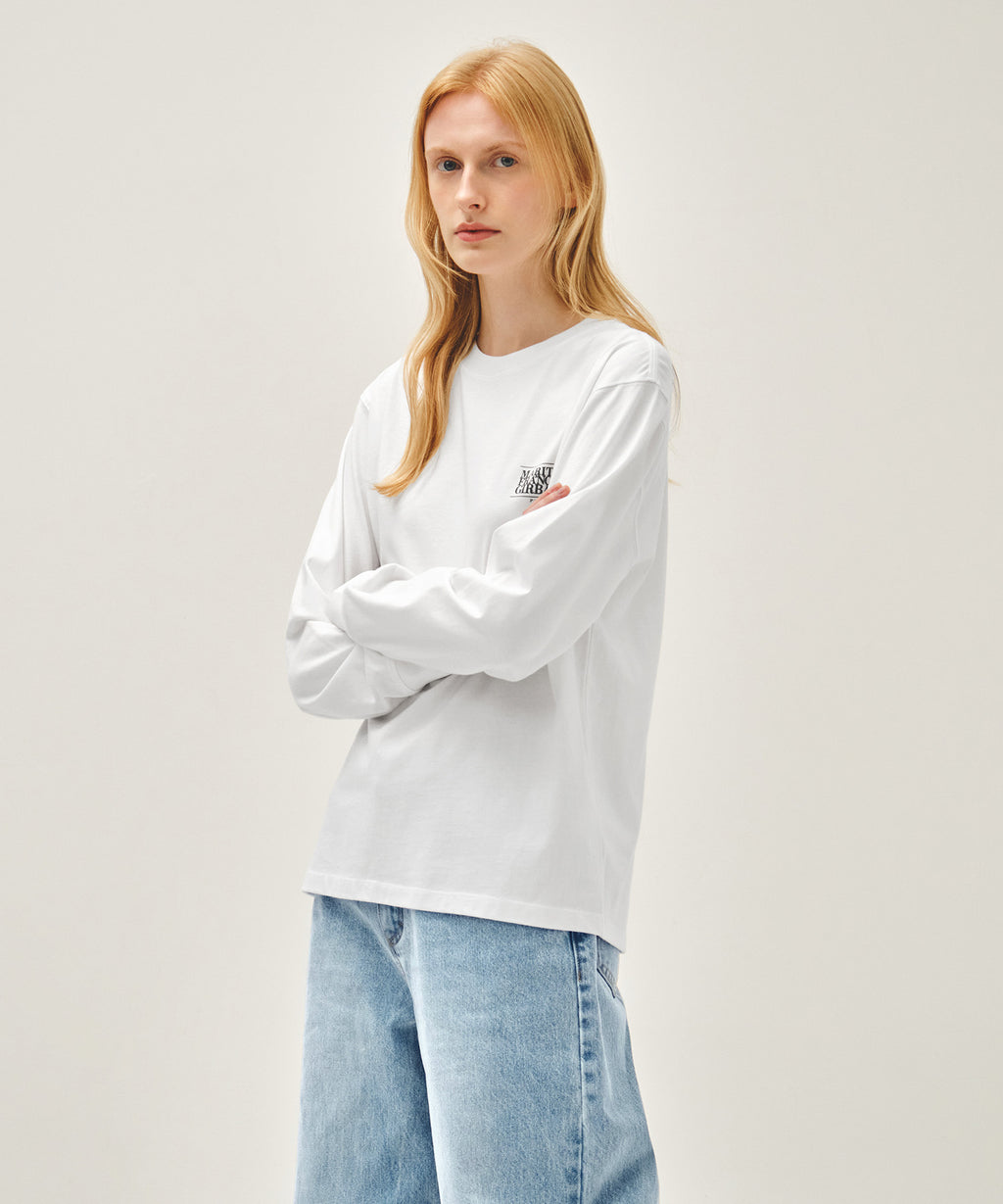Marithe & Francois Girbaud - Back Classic Logo Long Sleeve Tee (White) product image 2 | TRAB K-Fashion Australia