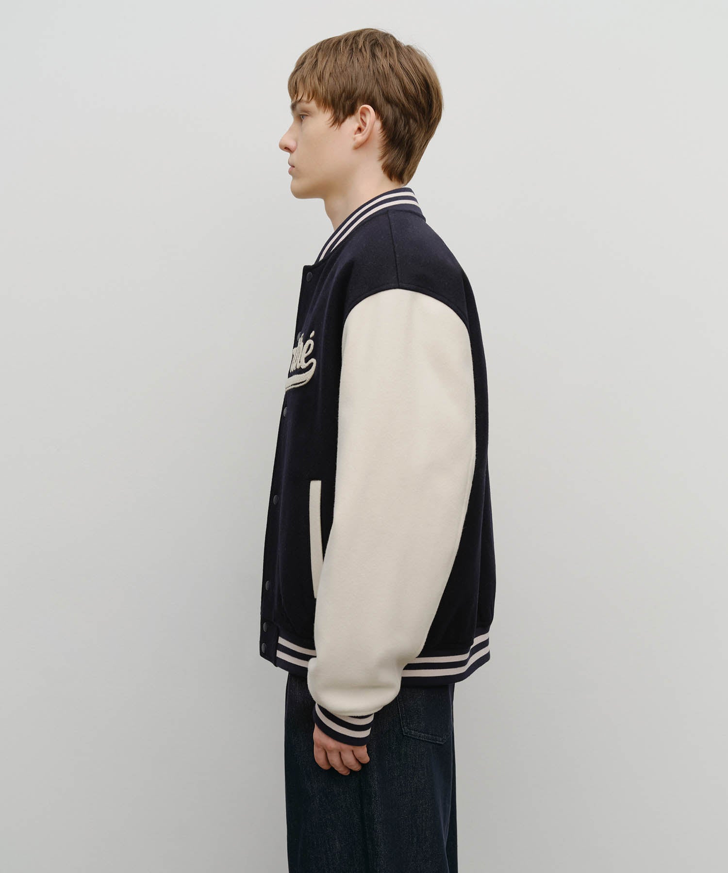 Marithe & Francois Girbaud - Wool Varsity Jacket (Dark Navy) product image 5 | TRAB K-Fashion Australia