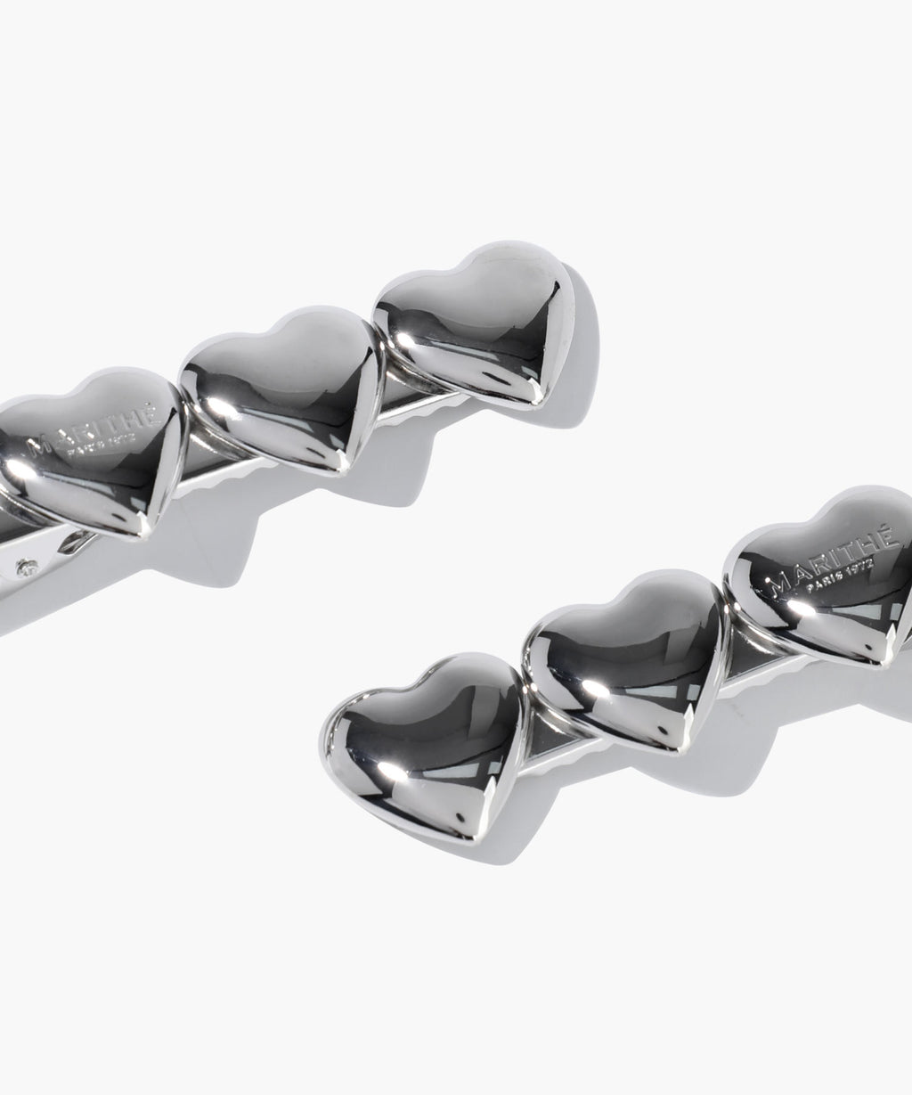 Marithe & Francois Girbaud - Regular Logo Heart Metal Hair Pin 2pack (Silver) product image 2 | TRAB K-Fashion Australia