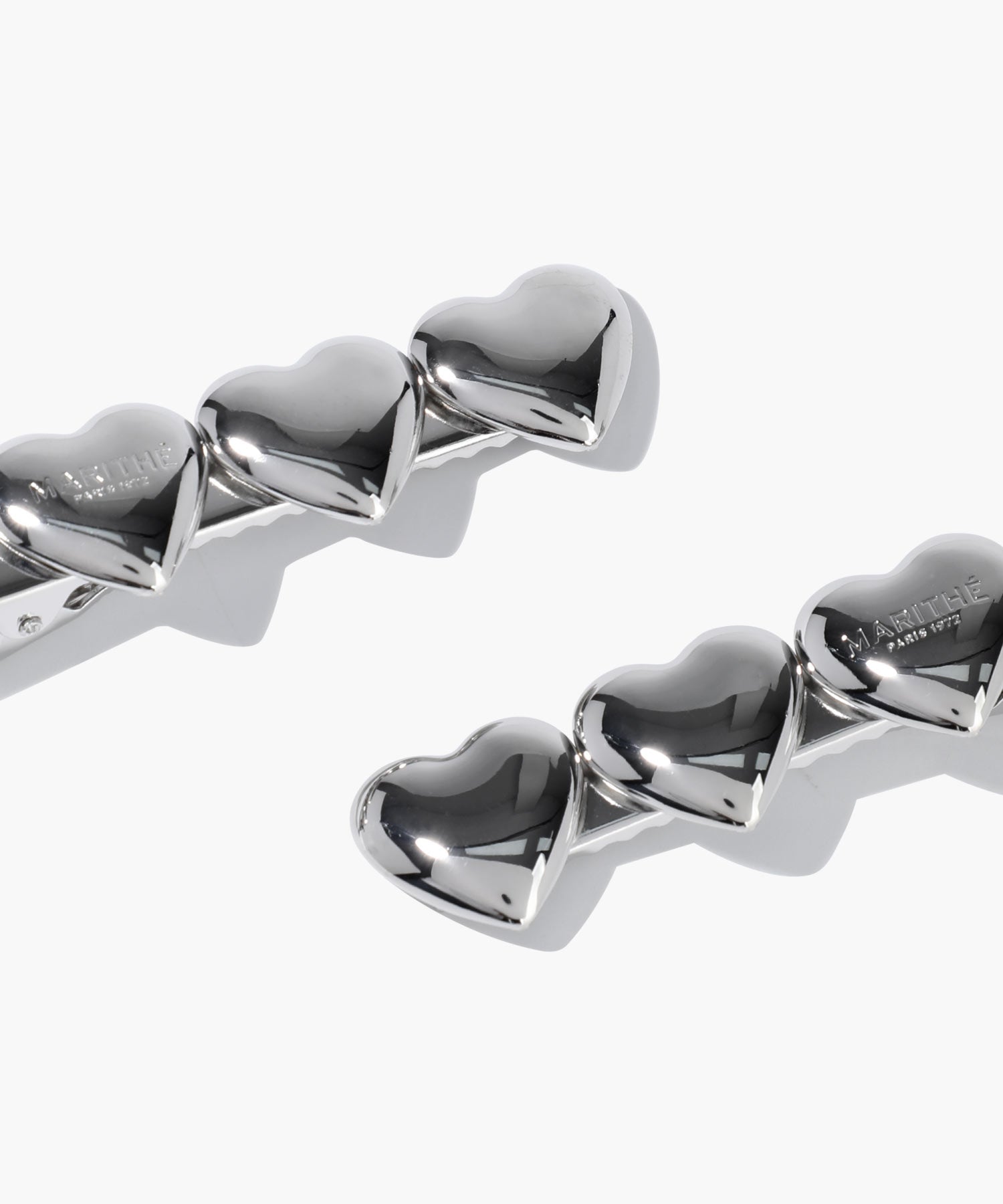 Marithe & Francois Girbaud - Regular Logo Heart Metal Hair Pin 2pack (Silver) product image 2 | TRAB K-Fashion Australia