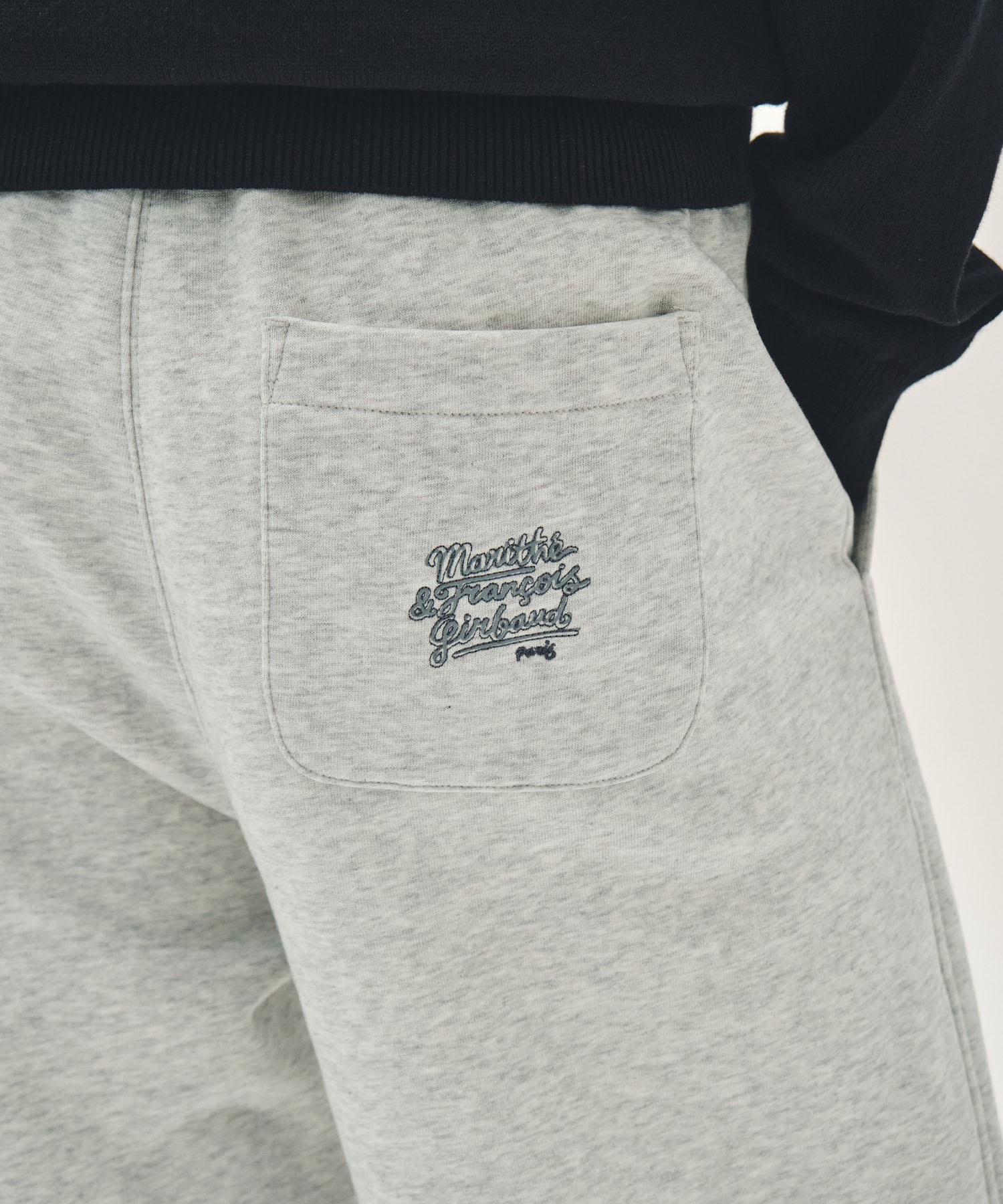 Marithe & Francois Girbaud - Stitch Wide Sweat Pants (Light Heather Gray) product image 2 | TRAB K-Fashion Australia