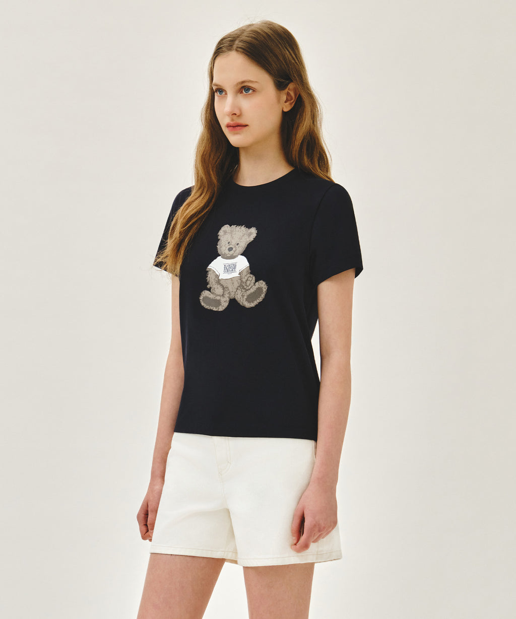 Marithe & Francois Girbaud - Doodle Bear Tee (Navy) product image 2 | TRAB K-Fashion Australia