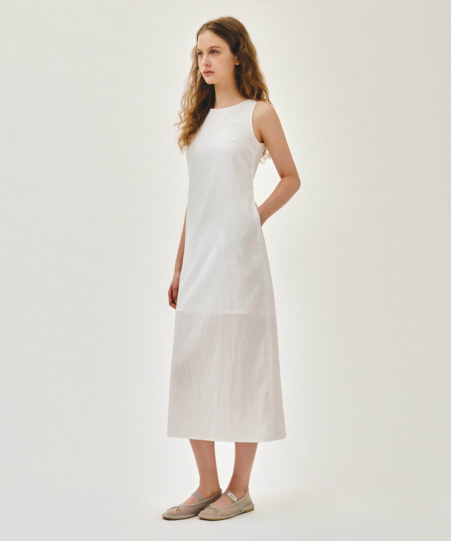 Marithe & Francois Girbaud - Soft Sleeveless Long Dress (White) product image 2 | TRAB K-Fashion Australia