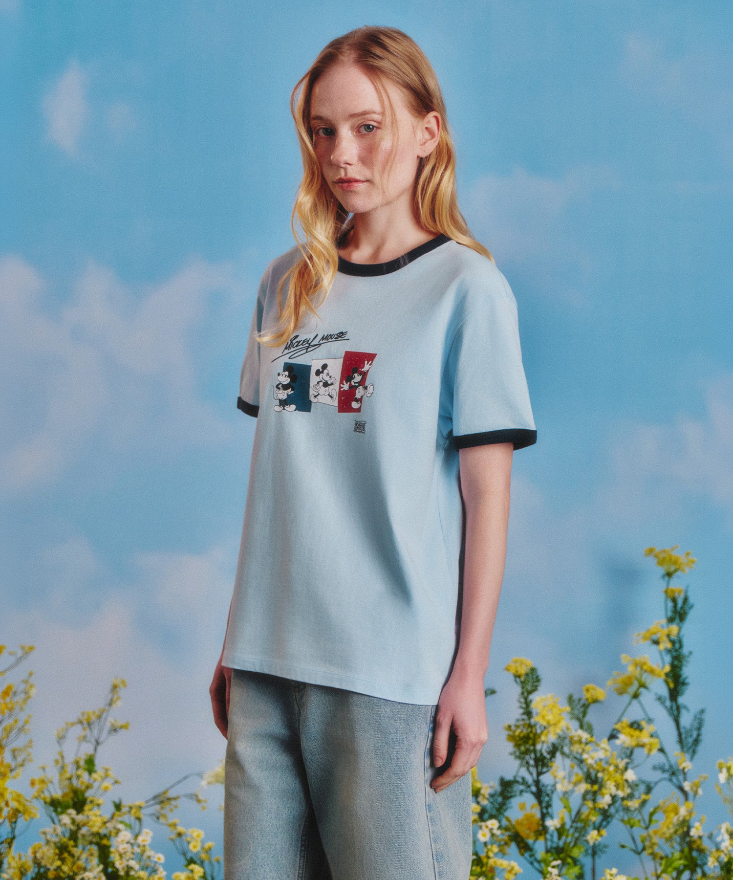 Marithe & Francois Girbaud - Mickey_french Ringer Tee (Sky Blue) product image 2 | TRAB K-Fashion Australia