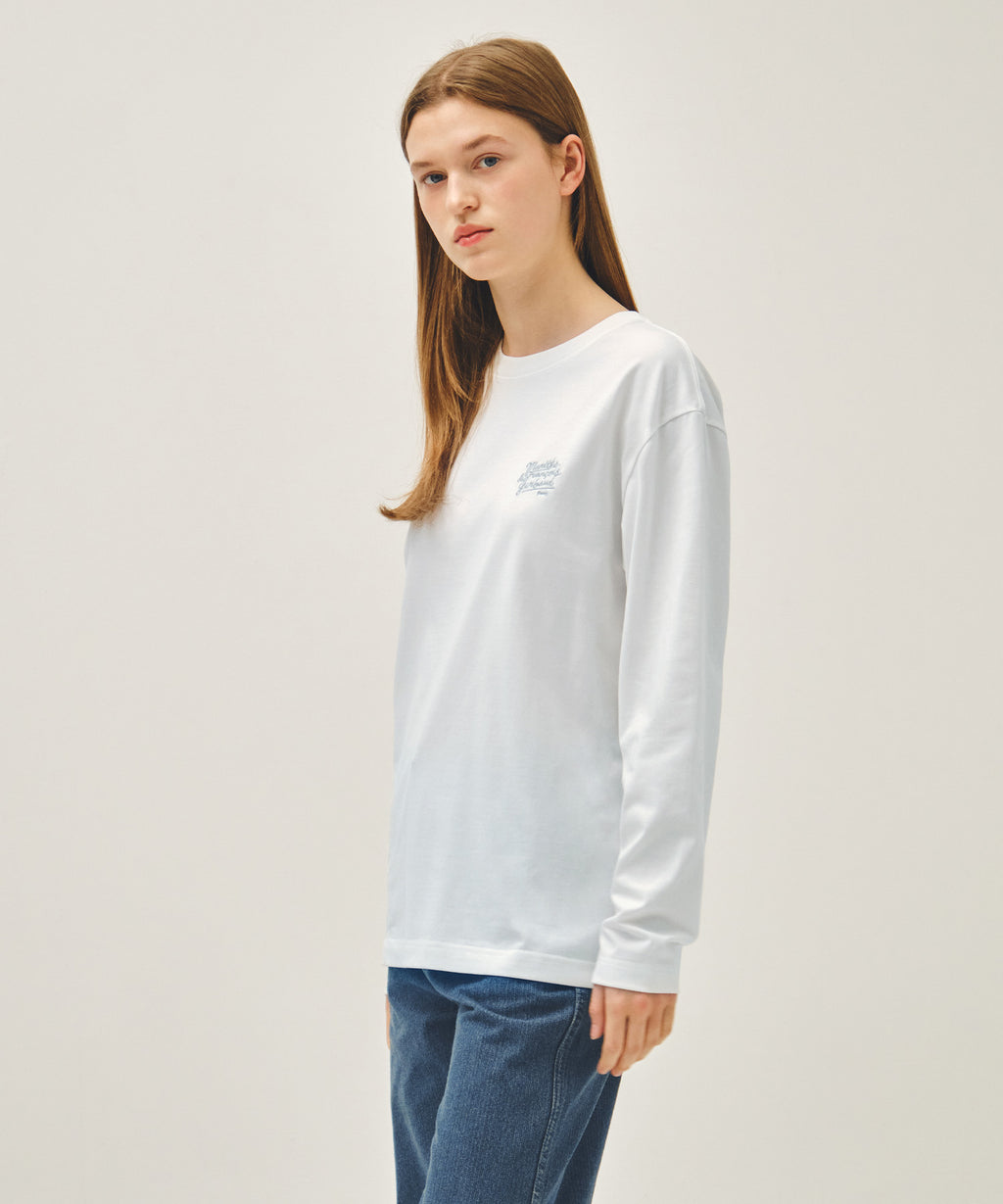 Marithe & Francois Girbaud - Back Drawing Logo Long Sleeve Tee (White) product image 2 | TRAB K-Fashion Australia
