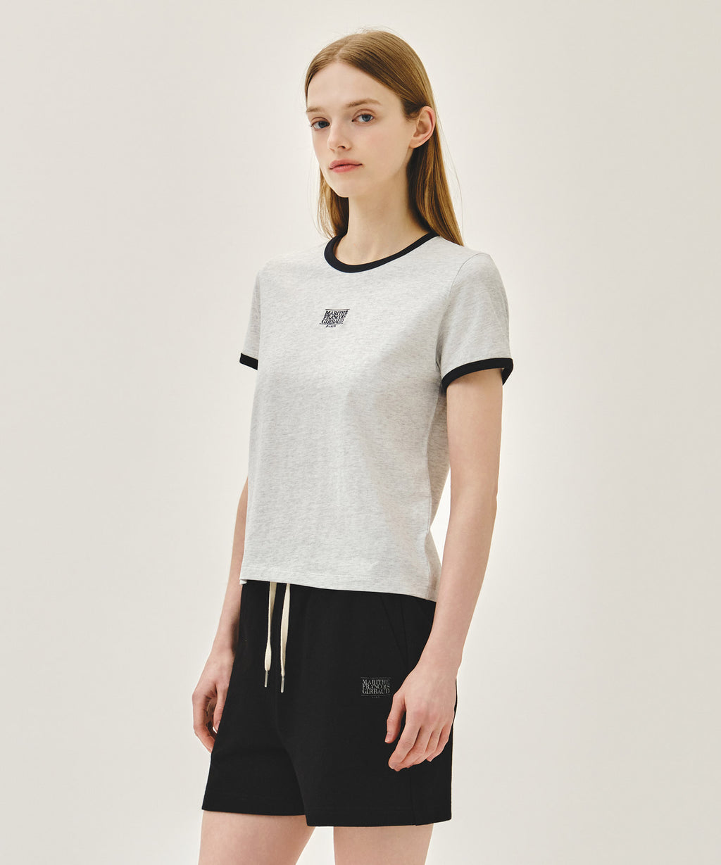 Marithe & Francois Girbaud - Classic Logo Ringer Tee (Light Heather Gray) product image 2 | TRAB K-Fashion Australia